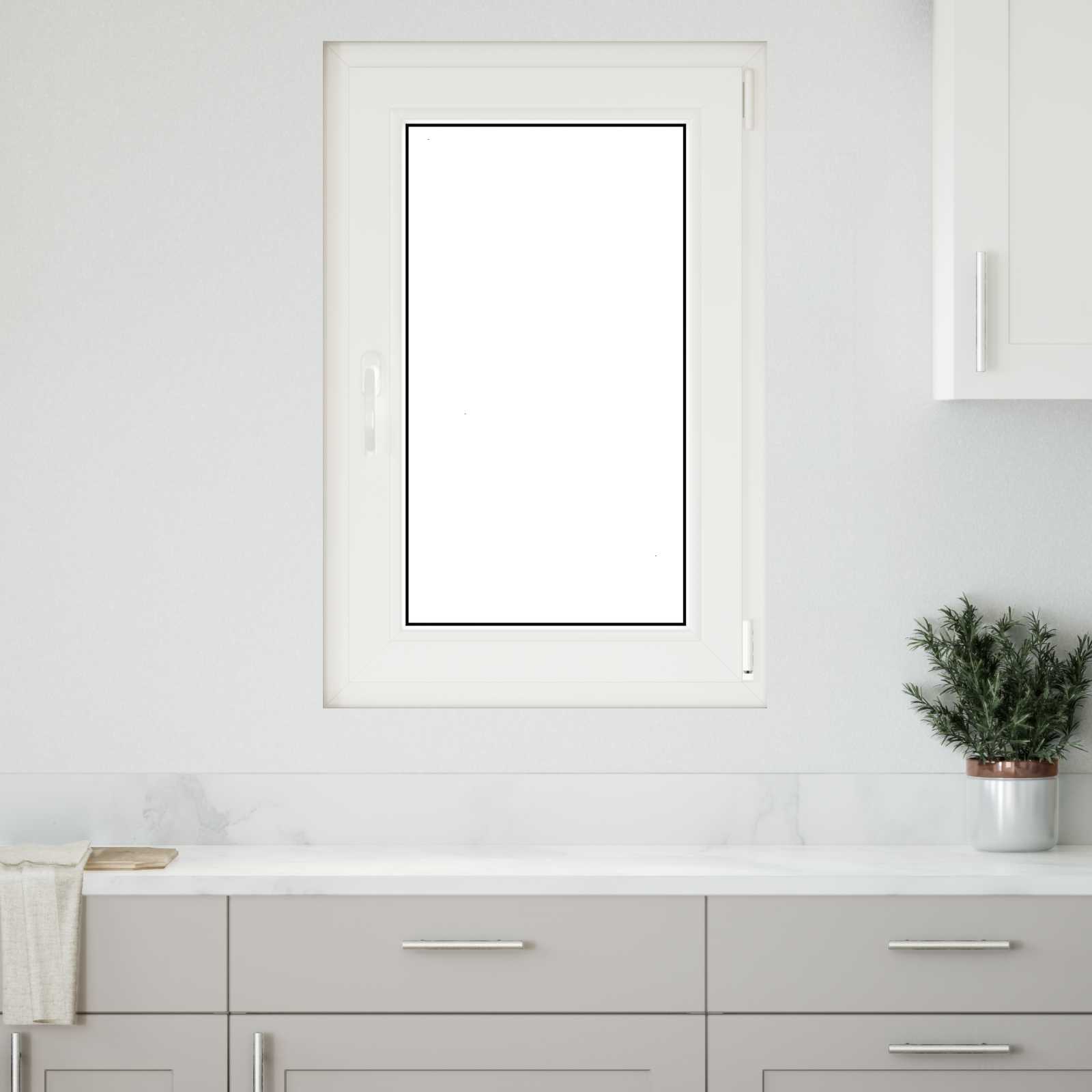 Kelderraam RISOR 60 x 90 cm PVC en glas Wit