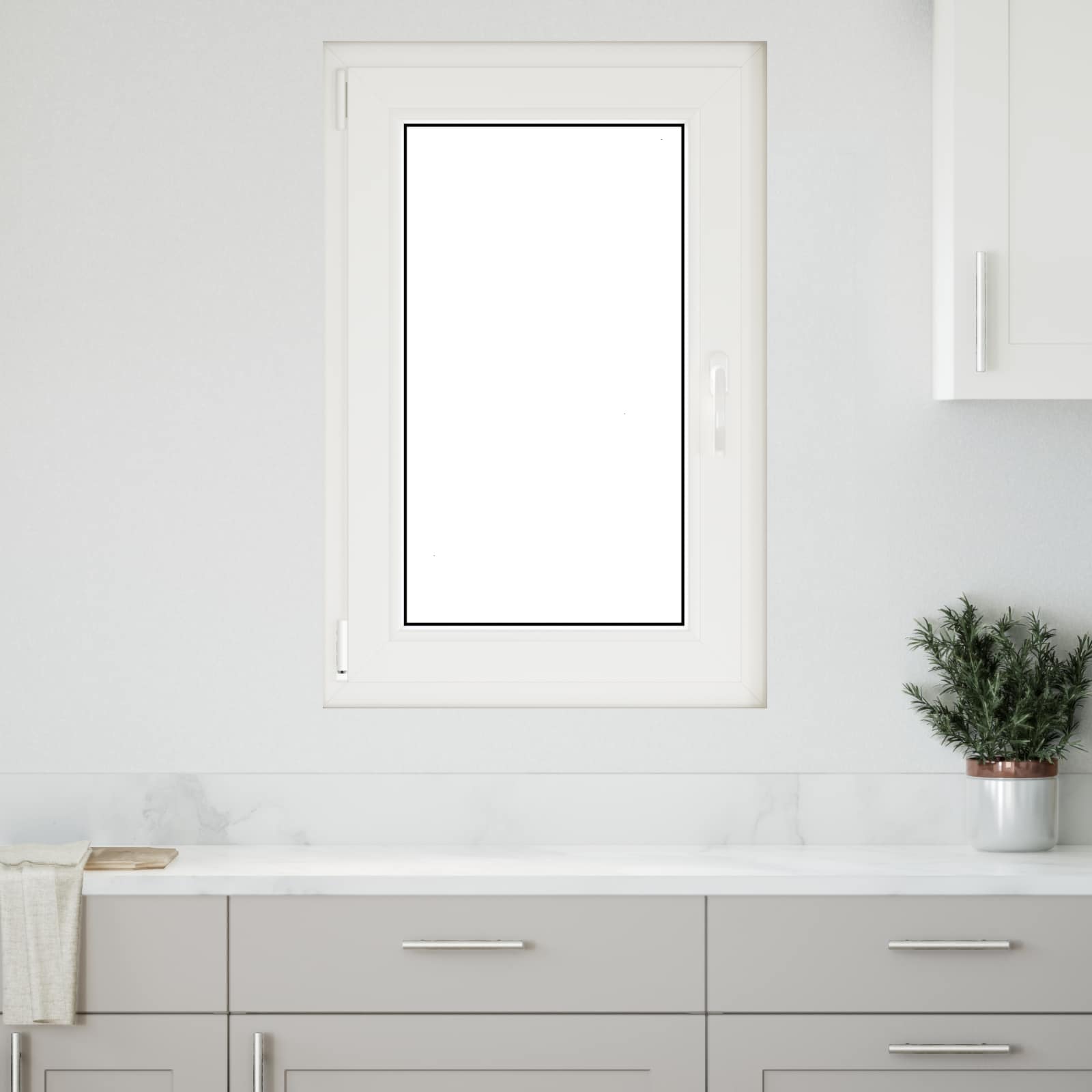 Kelderraam RISOR 60 x 100 cm PVC en glas Wit
