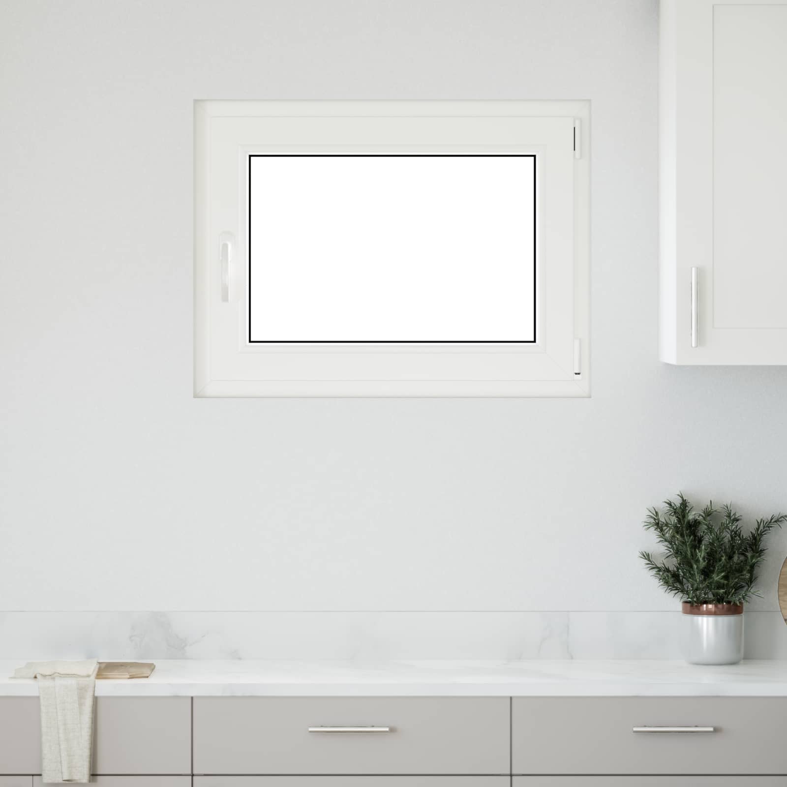 Kelderraam RISOR 80 x 70 cm PVC en glas Wit