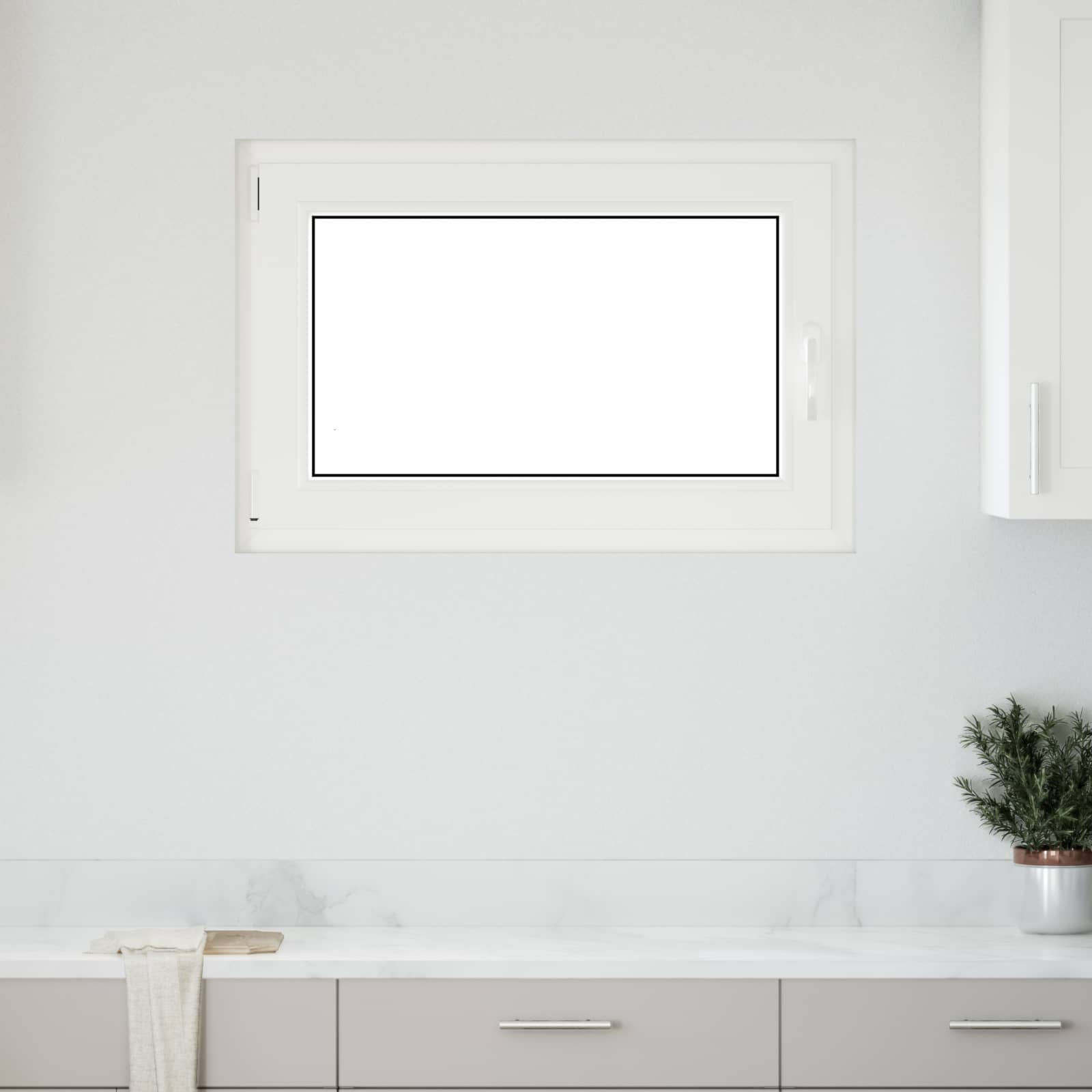 Kelderraam RISOR 90 x 50 cm PVC en glas Wit