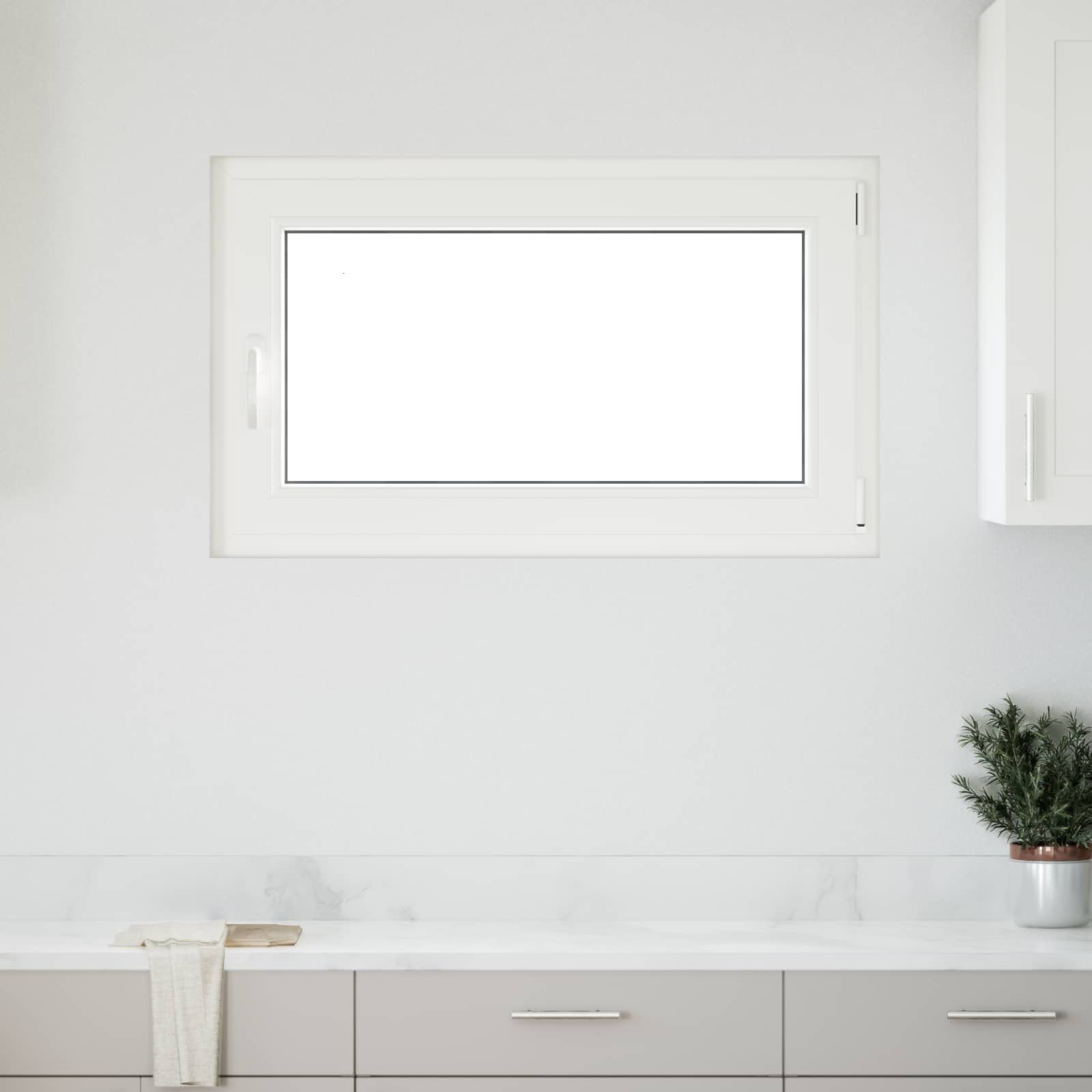 Kelderraam RISOR 100 x 50 cm PVC en glas Wit