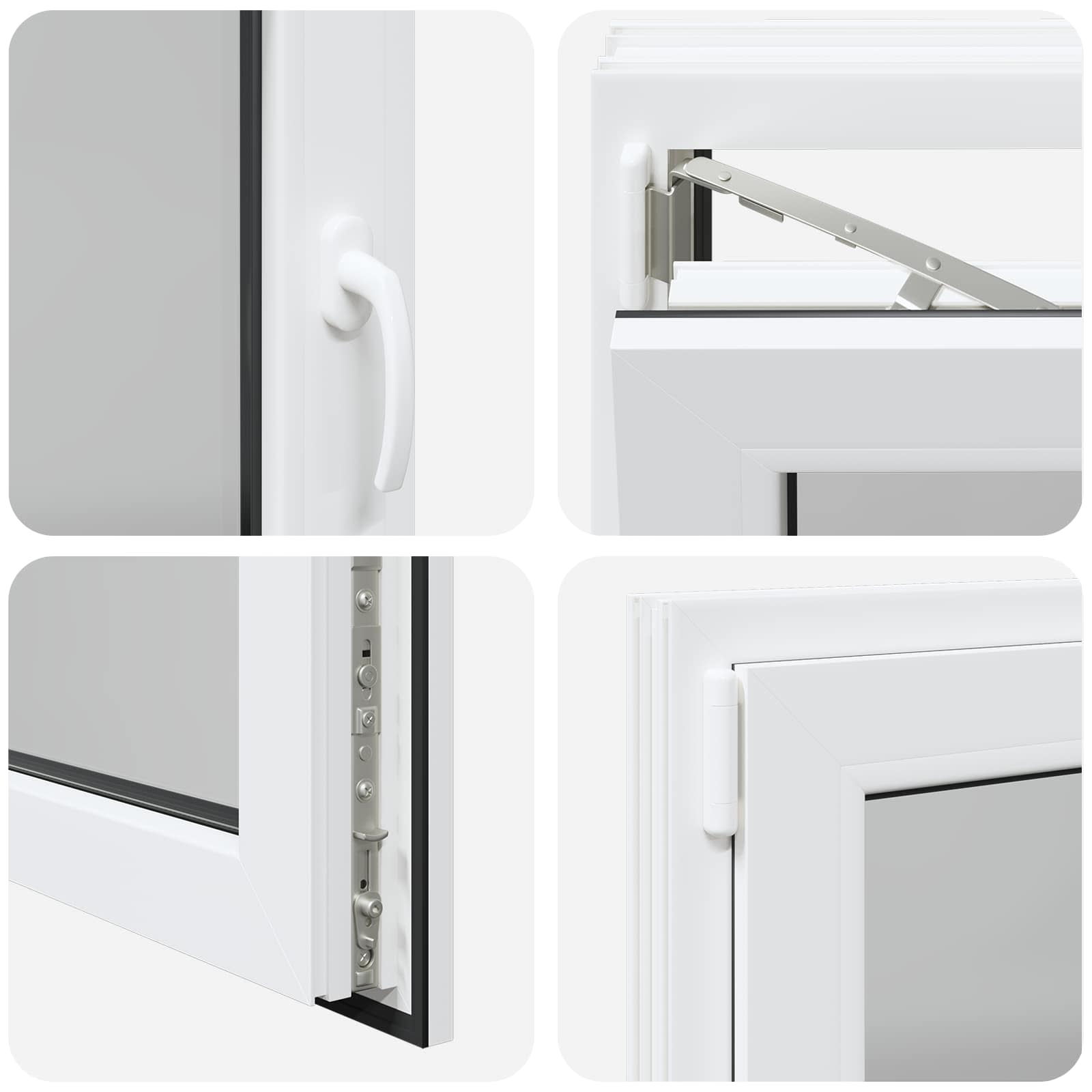 Kelderraam RISOR 100 x 70 cm PVC en glas Wit – afbeelding 7