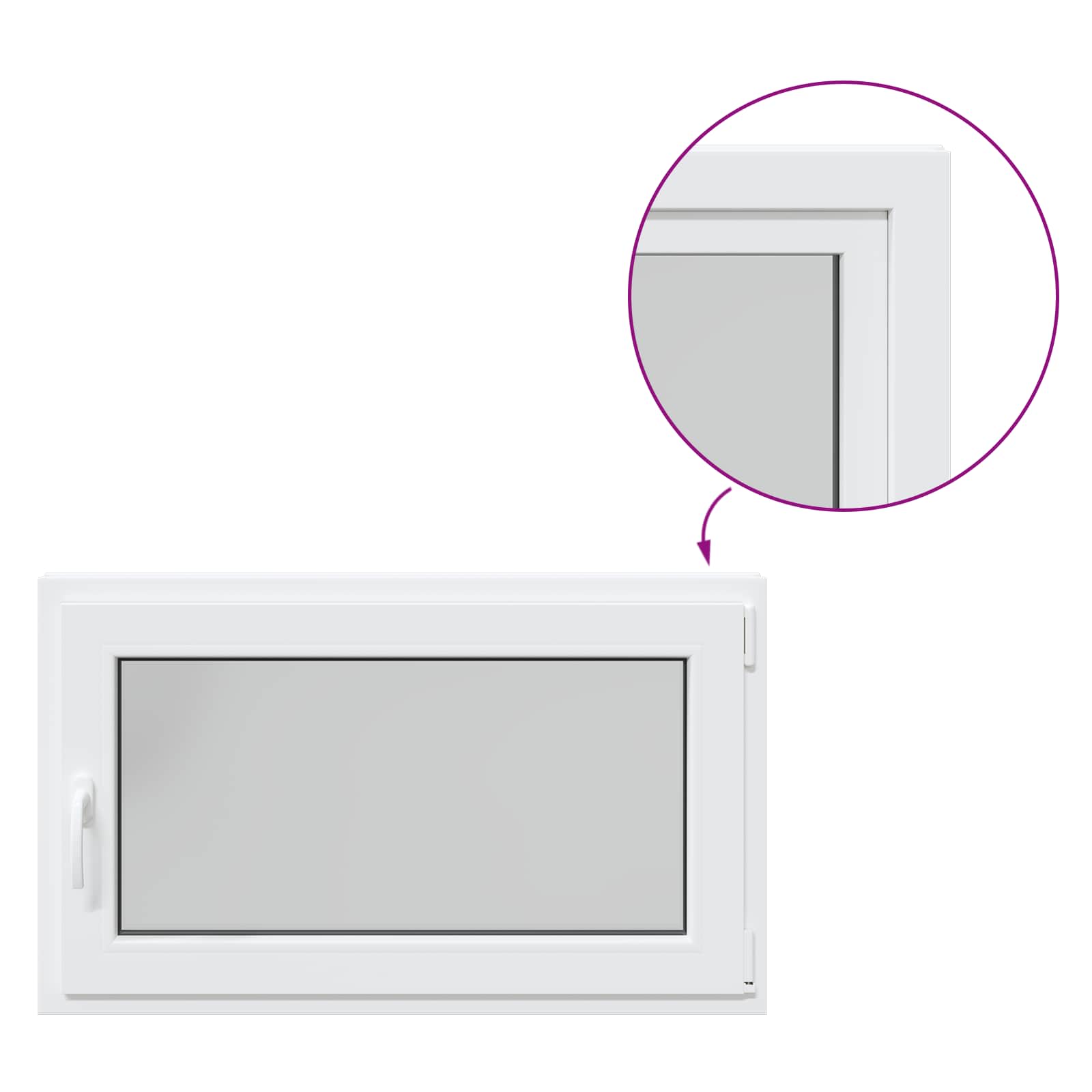 Kelderraam RISOR 100 x 70 cm PVC en glas Wit – afbeelding 8
