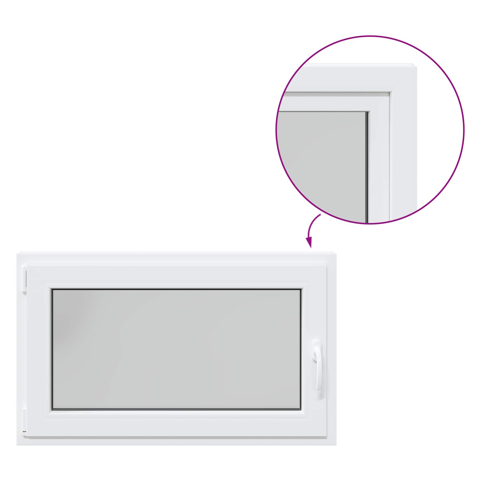 Kelderraam RISOR 100 x 70 cm PVC en glas Wit – afbeelding 8