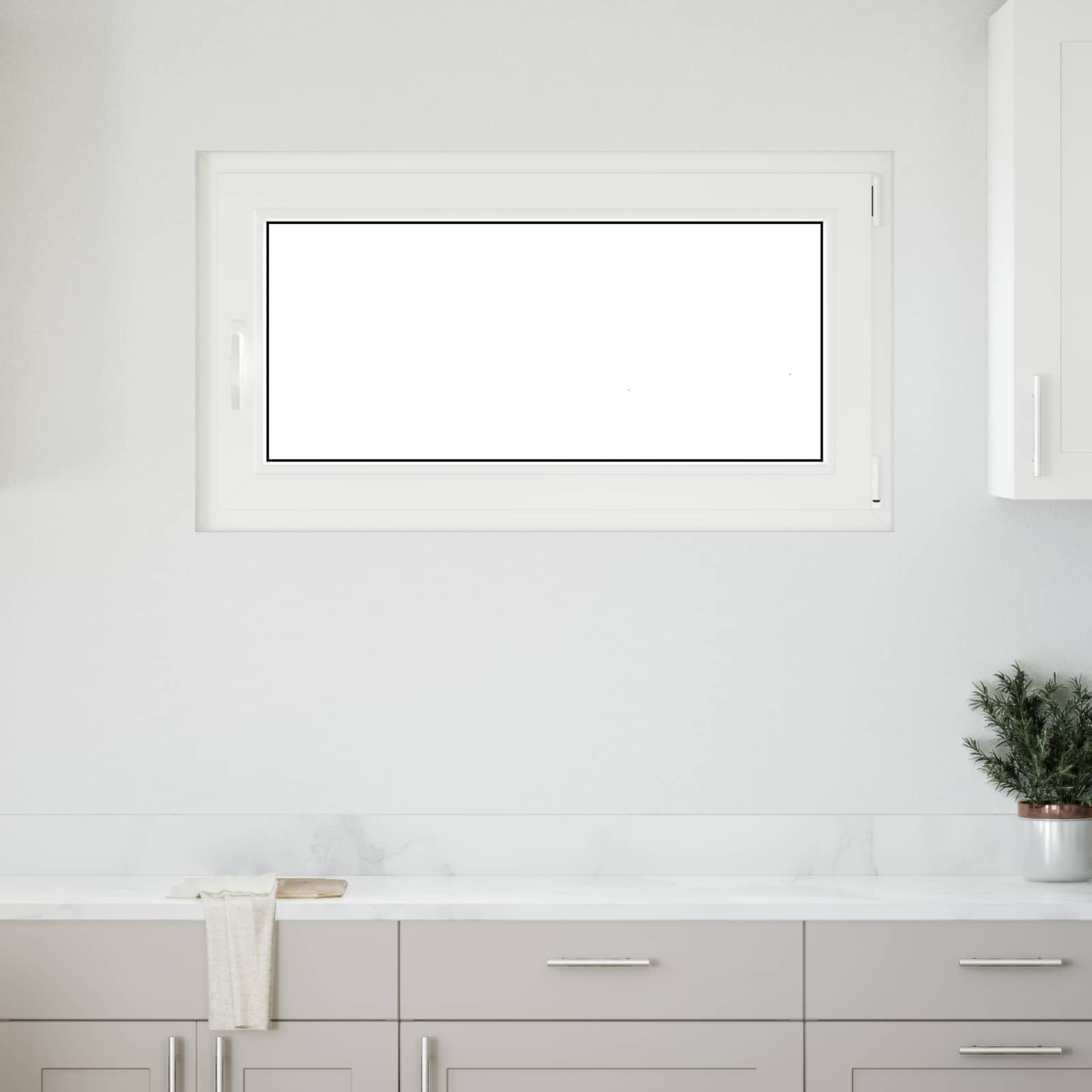 Kelderraam RISOR 110 x 50 cm PVC en glas Wit