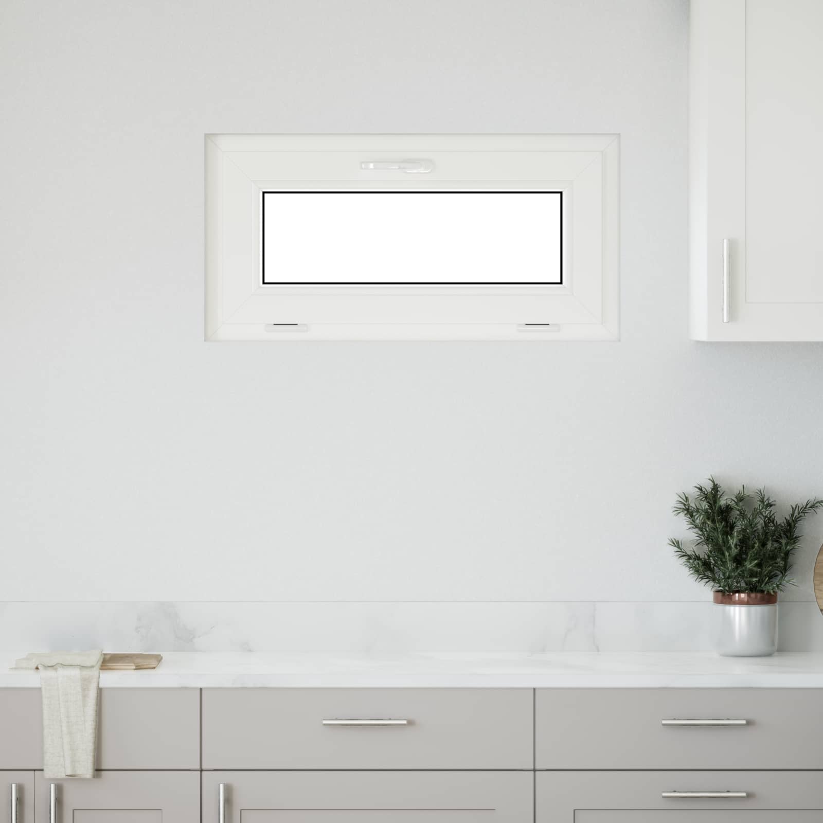 Kelderraam RISOR 80 x 40 cm PVC en glas Wit