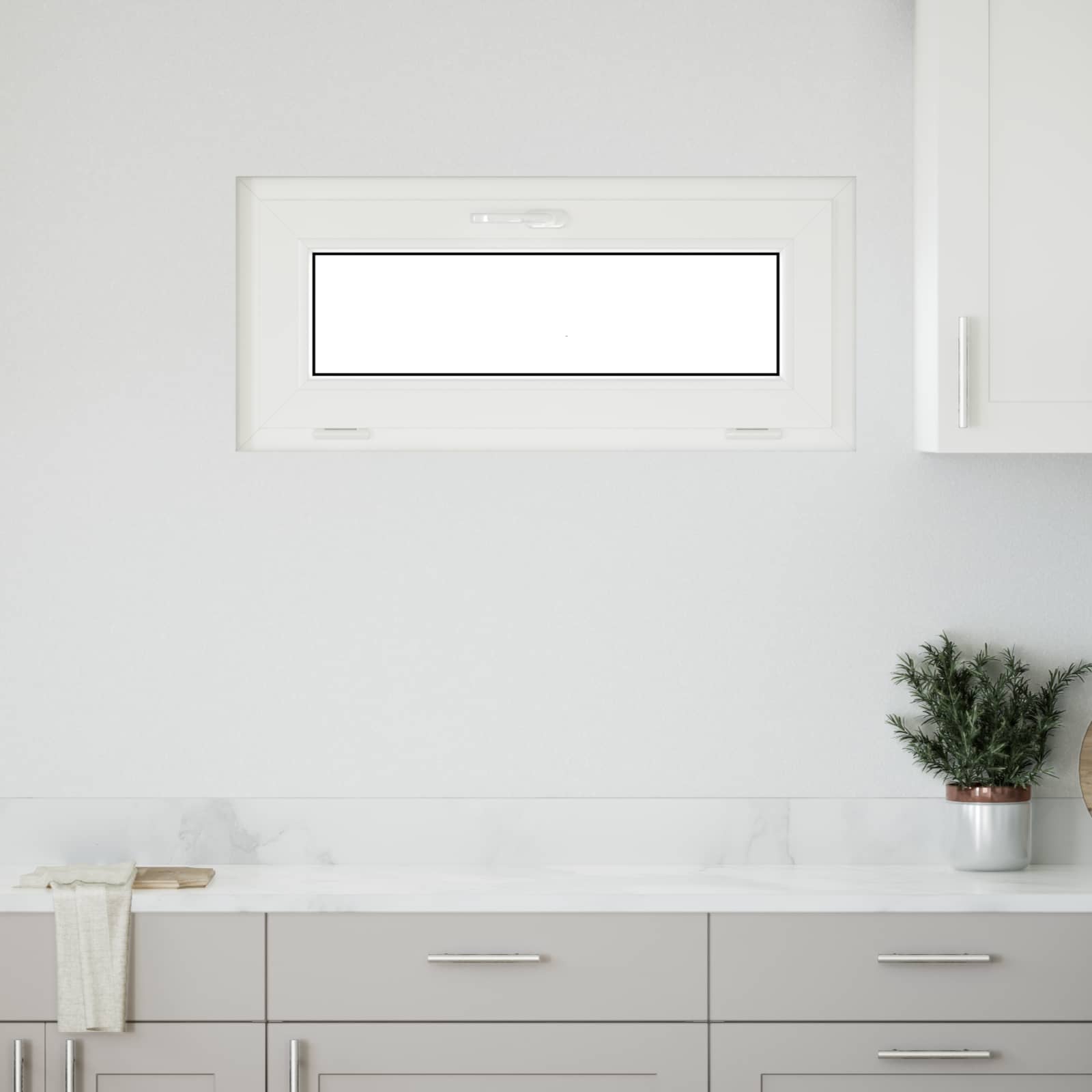 Kelderraam RISOR 90 x 40 cm PVC en glas Wit