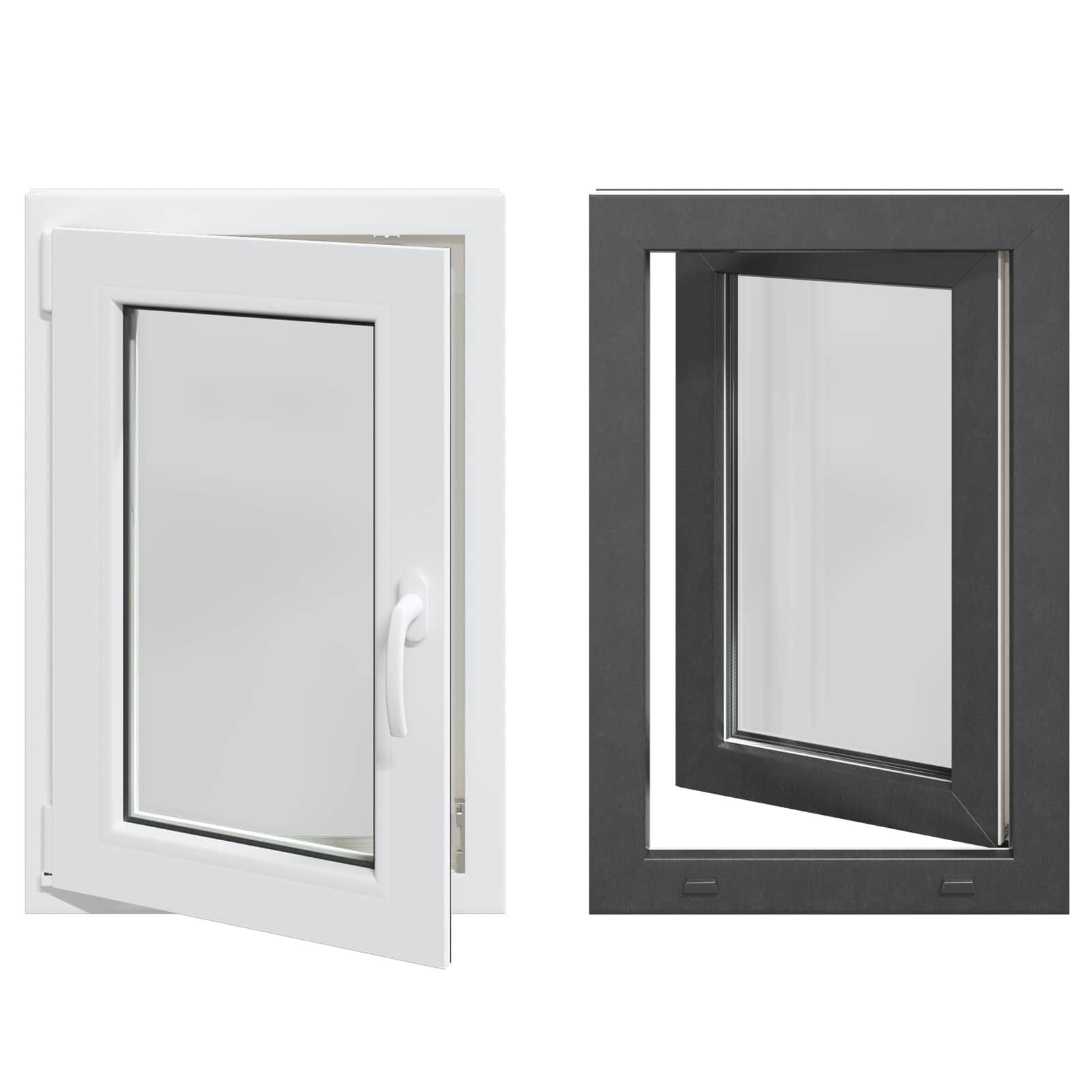 Kelderraam RISOR 50 x 75 cm PVC en glas Antracietkleurig – afbeelding 2