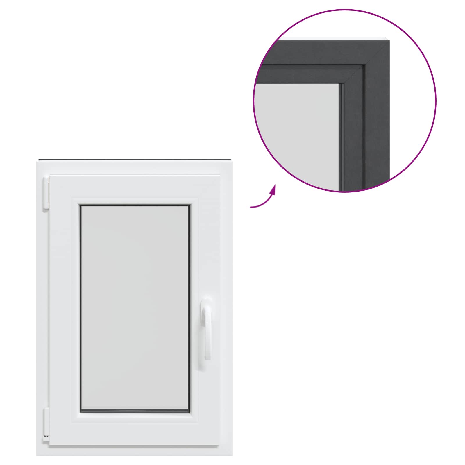 Kelderraam RISOR 50 x 75 cm PVC en glas Antracietkleurig – afbeelding 8