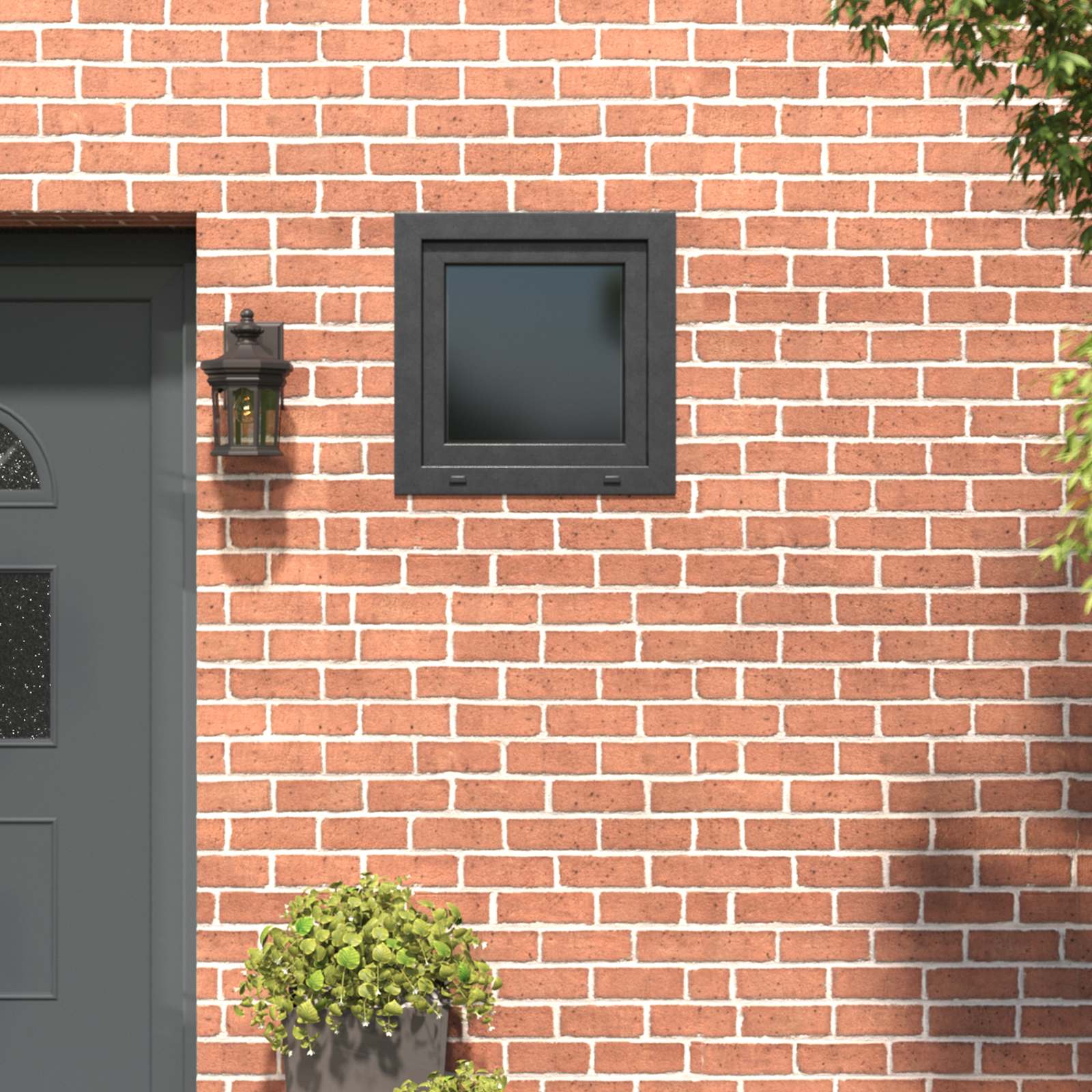 Kelderraam RISOR 60 x 60 cm PVC en glas Antracietkleurig