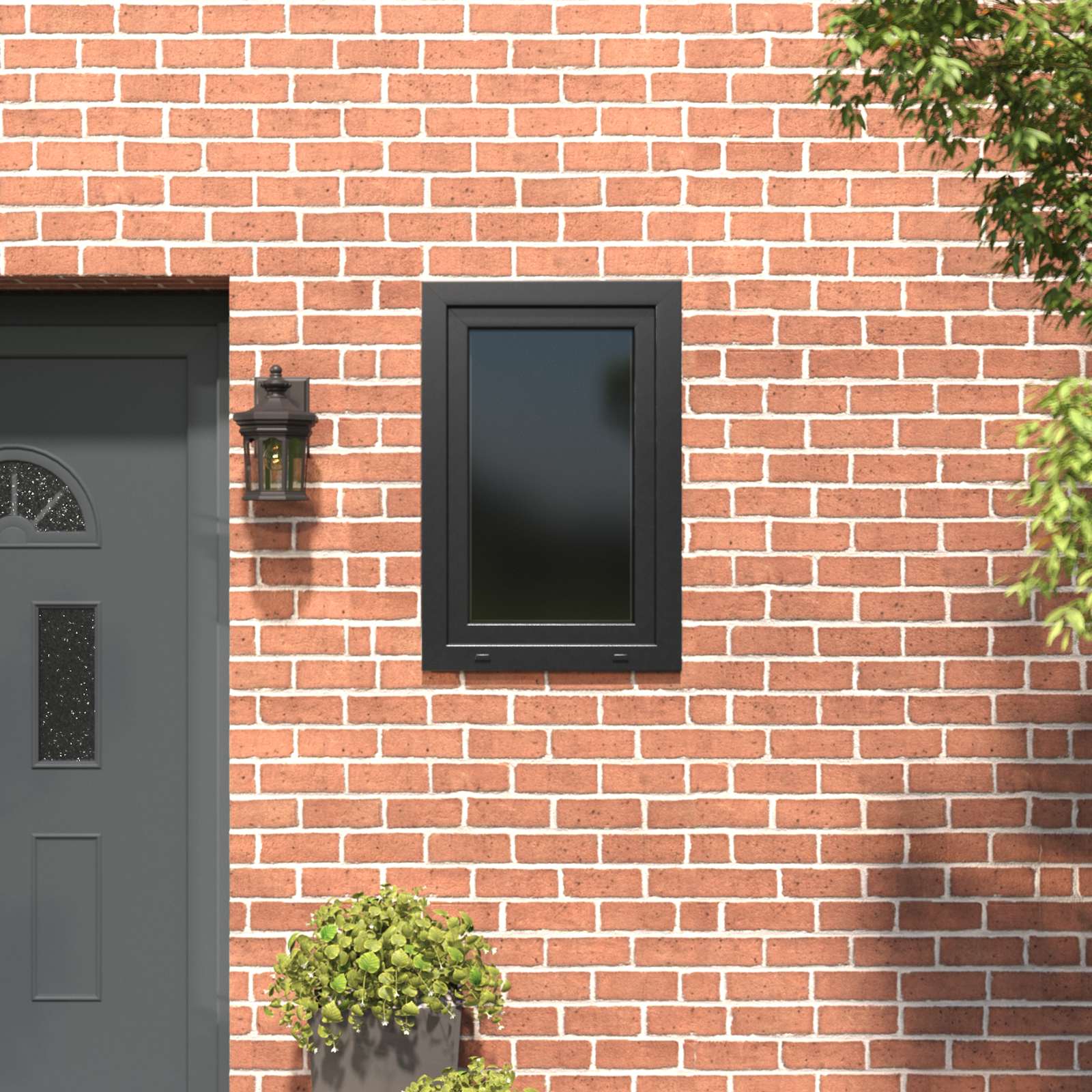 Kelderraam RISOR 60 x 80 cm PVC en glas Antracietkleurig – afbeelding 1