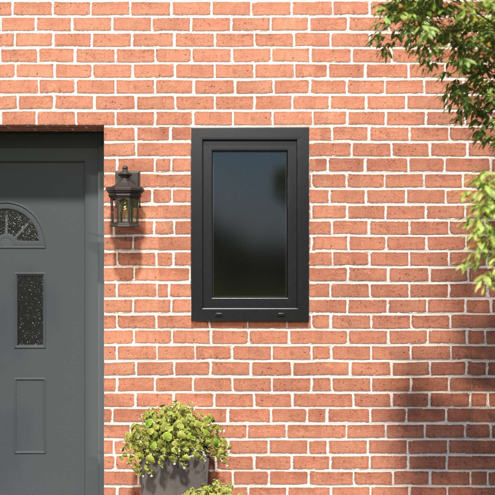 Kelderraam RISOR 60 x 100 cm PVC en glas Antracietkleurig
