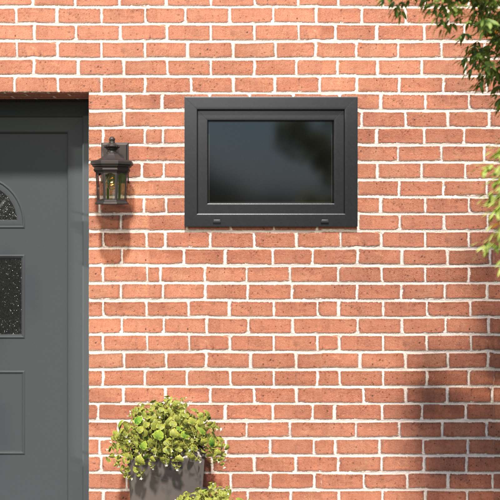 Kelderraam RISOR 60 x 100 cm PVC en glas Antracietkleurig