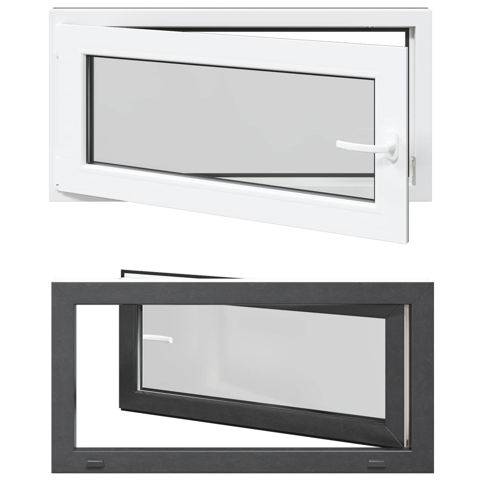 Kelderraam RISOR 100 x 50 cm PVC en glas Antracietkleurig – afbeelding 2