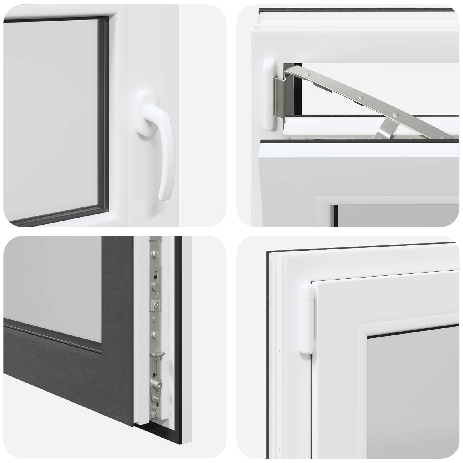Kelderraam RISOR 100 x 50 cm PVC en glas Antracietkleurig – afbeelding 7