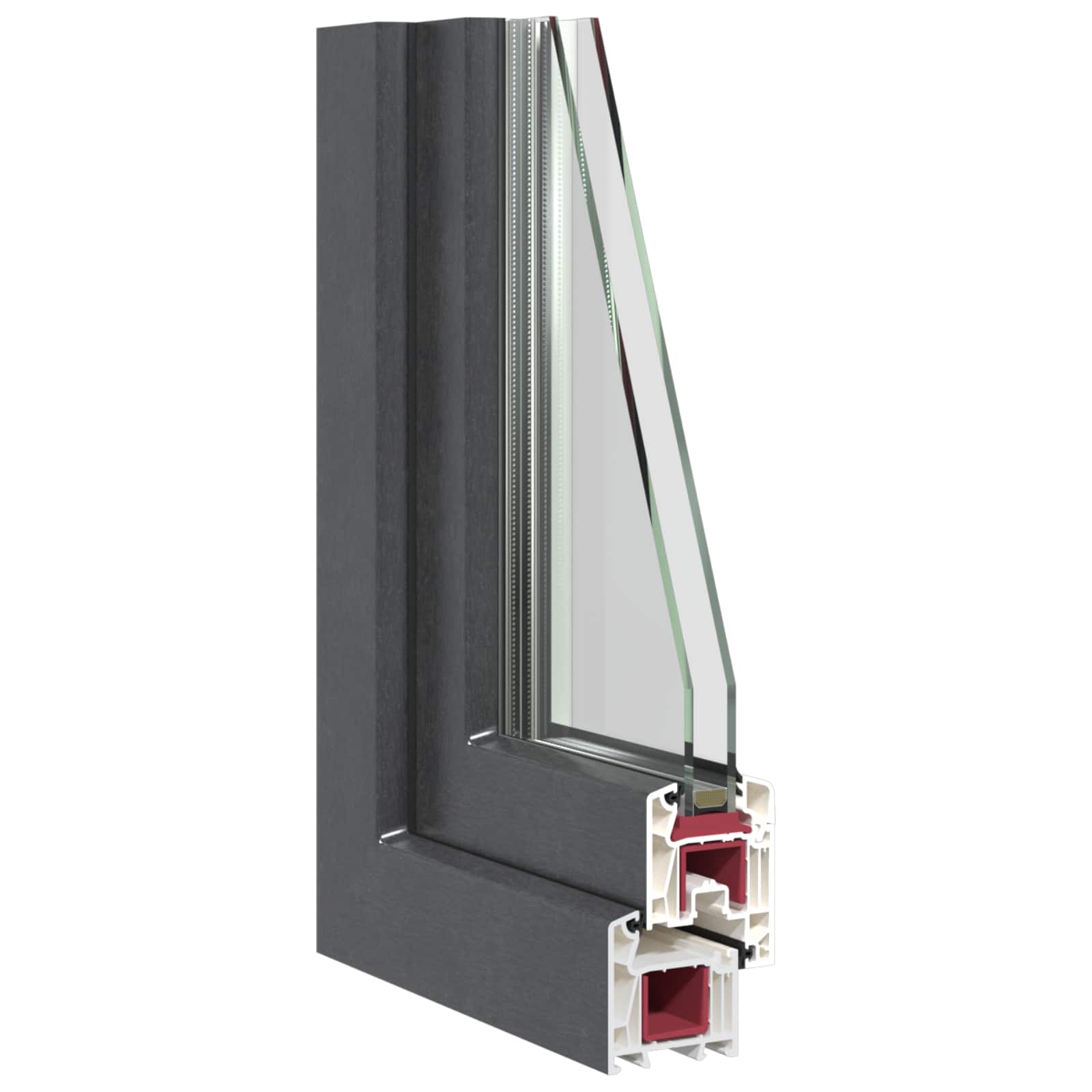 Kelderraam RISOR 100 x 50 cm PVC en glas Antracietkleurig – afbeelding 9