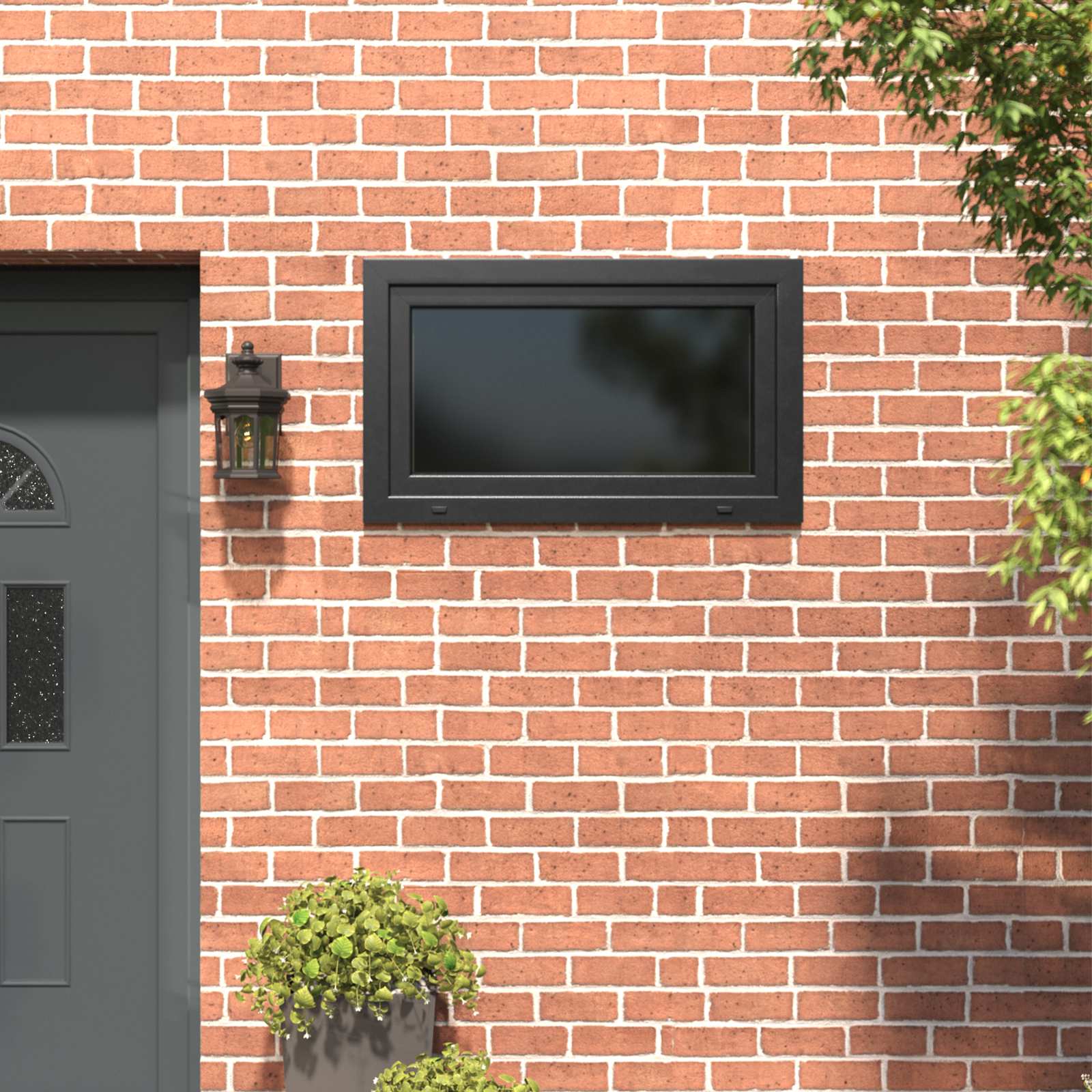 Kelderraam RISOR 100 x 60 cm PVC en glas Antracietkleurig