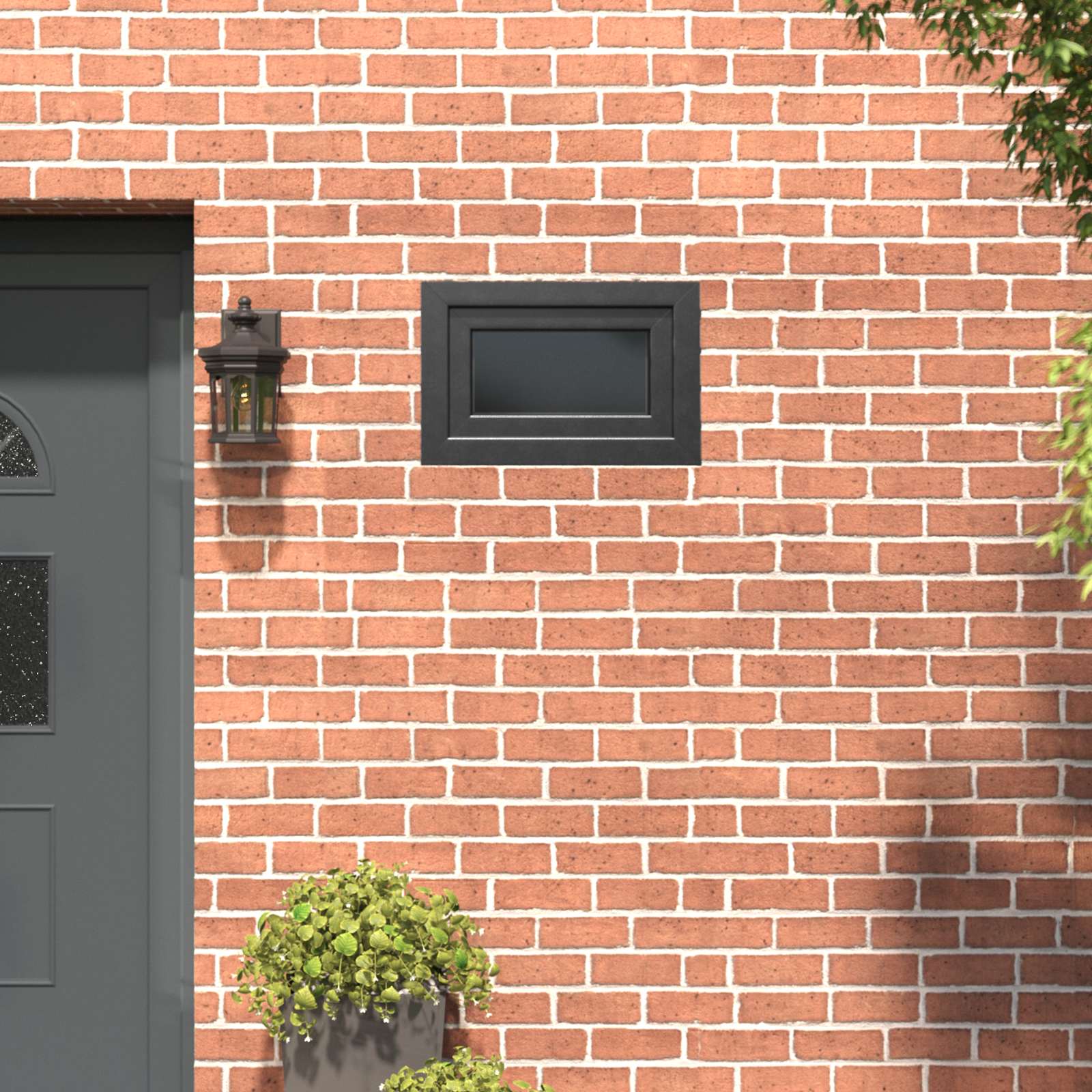 Kelderraam RISOR 60 x 40 cm PVC en glas Antracietkleurig