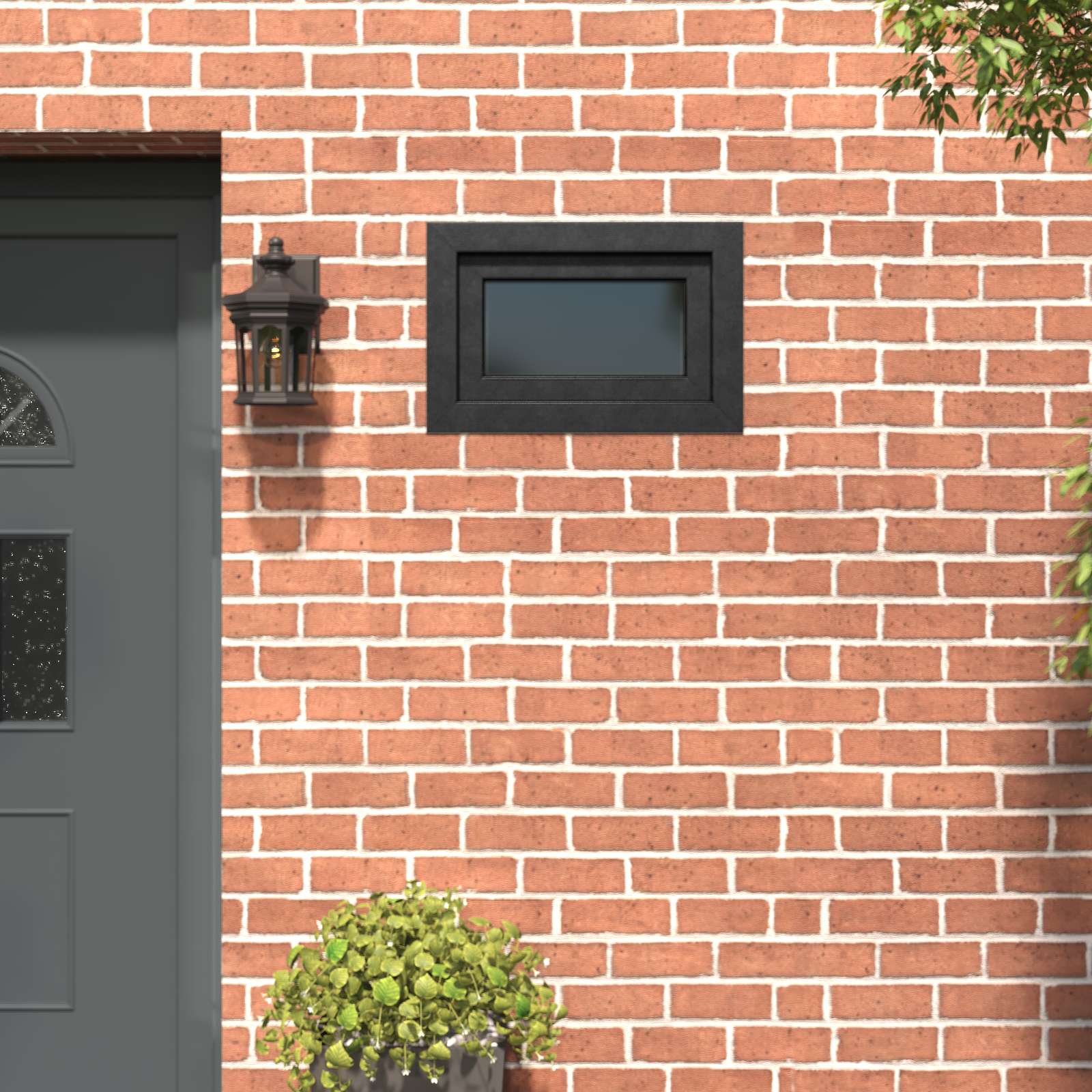 Kelderraam RISOR 60 x 40 cm PVC en glas Antracietkleurig