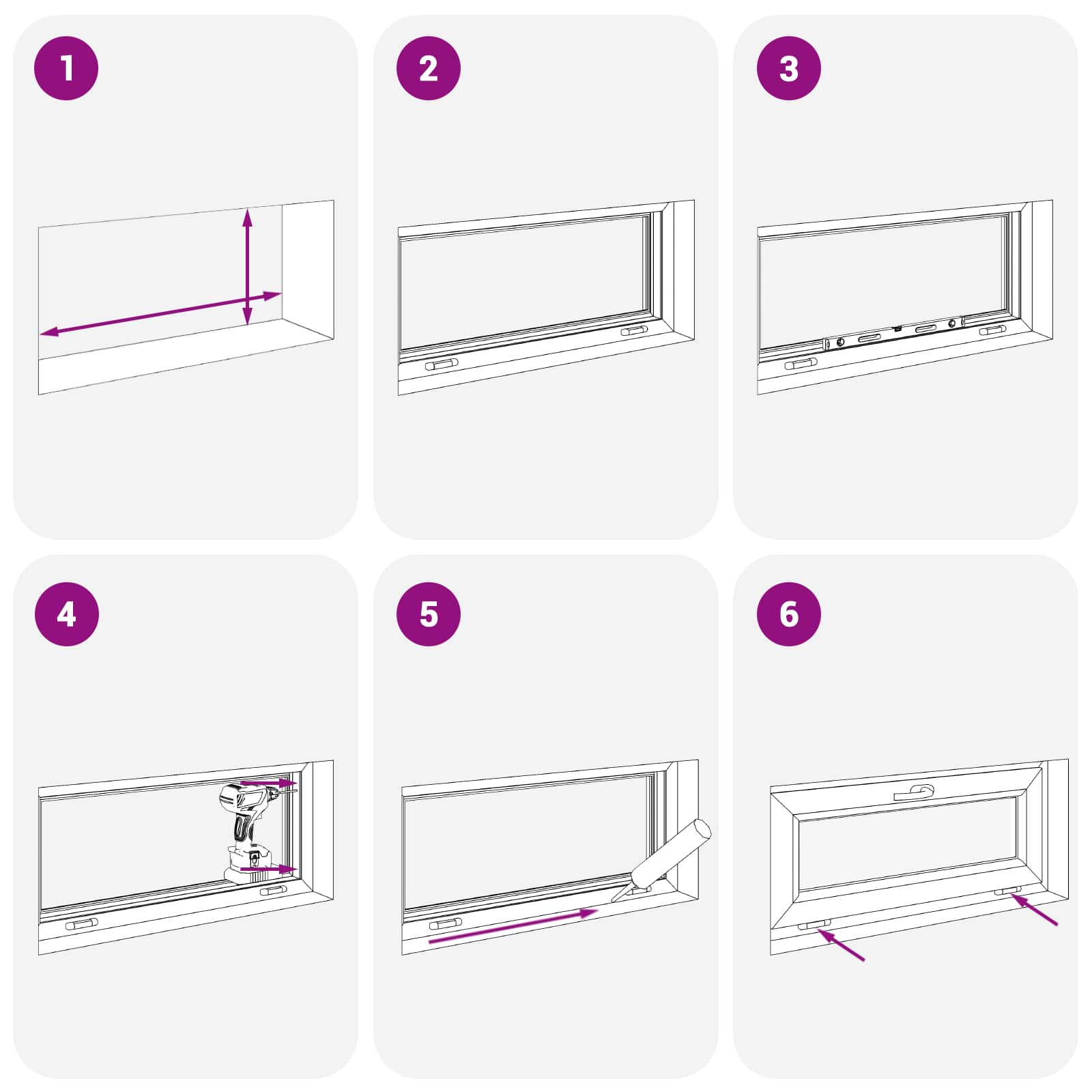 Kelderraam RISOR 90 x 40 cm PVC en glas Antracietkleurig – afbeelding 10