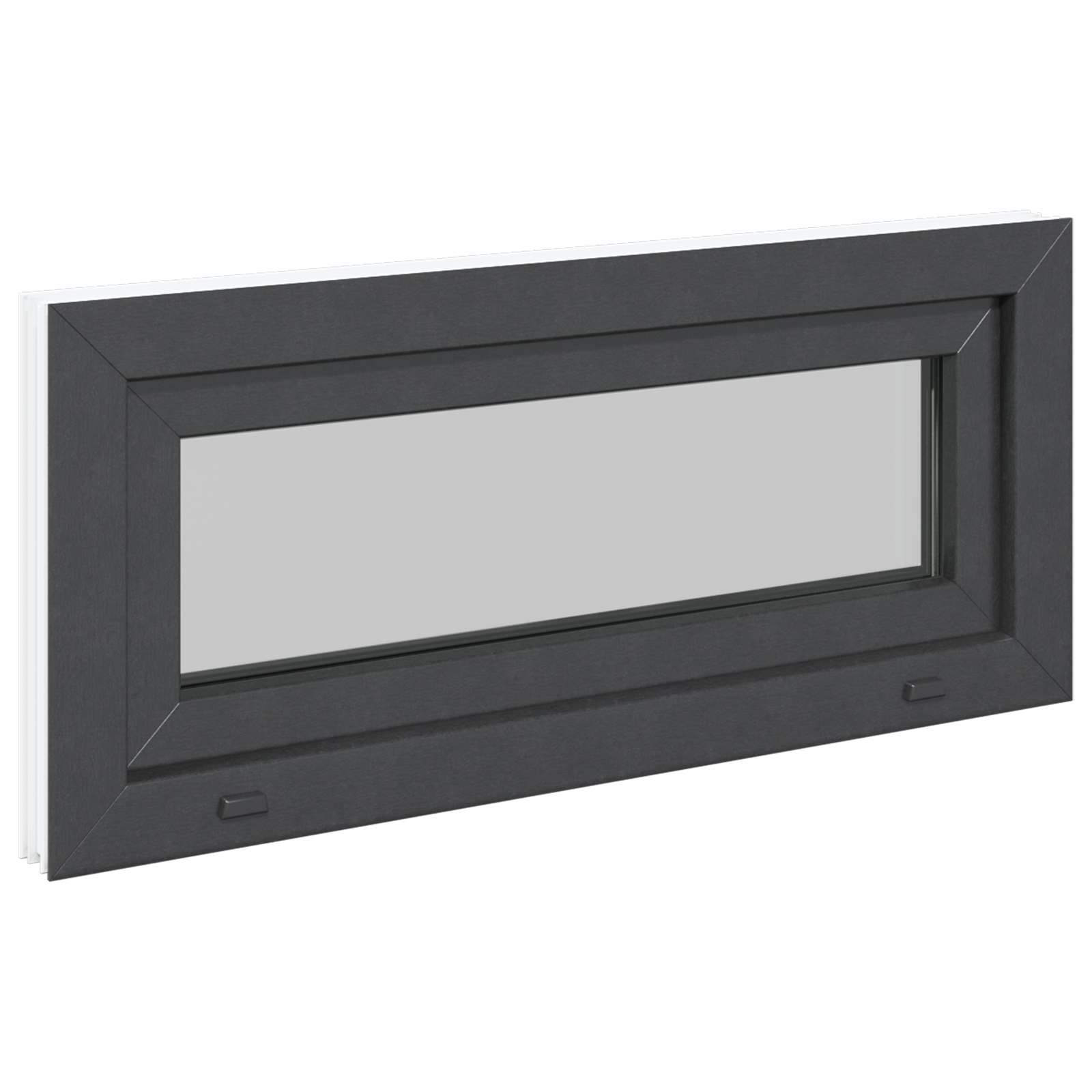 Kelderraam RISOR 90 x 40 cm PVC en glas Antracietkleurig – afbeelding 6