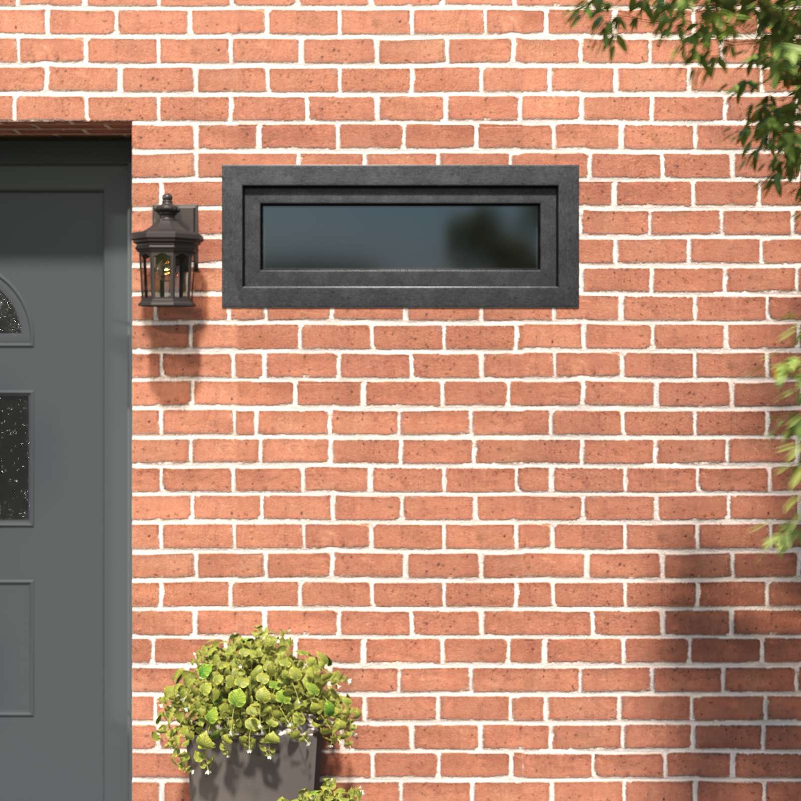 Kelderraam RISOR 110 x 40 cm PVC en glas Antracietkleurig