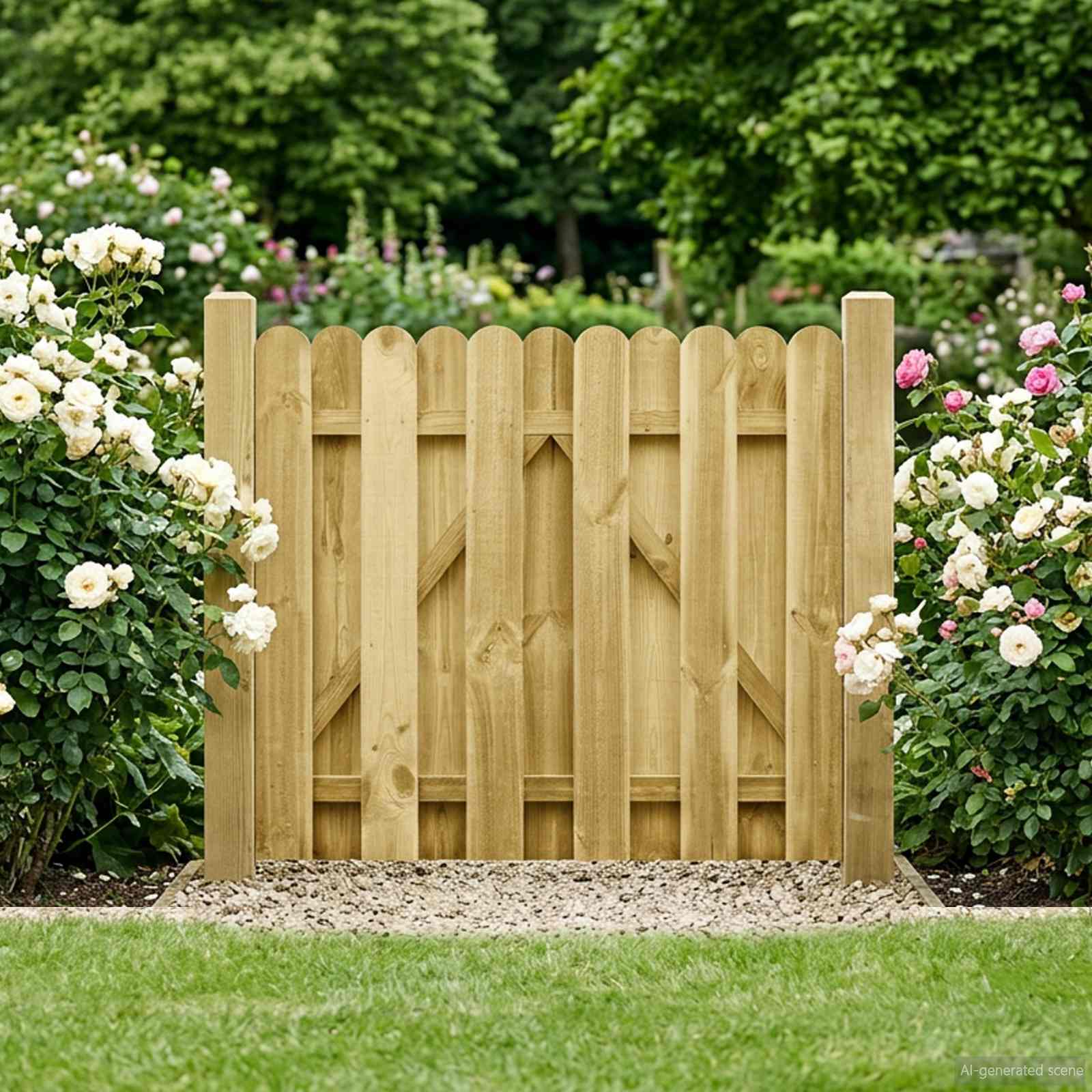 Tuinpoort 100 x 100 cm Massief grenenhout Groen