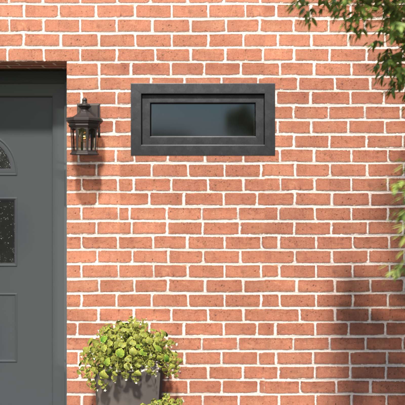 Kelderraam RISOR 80 x 40 cm PVC en glas Antracietkleurig