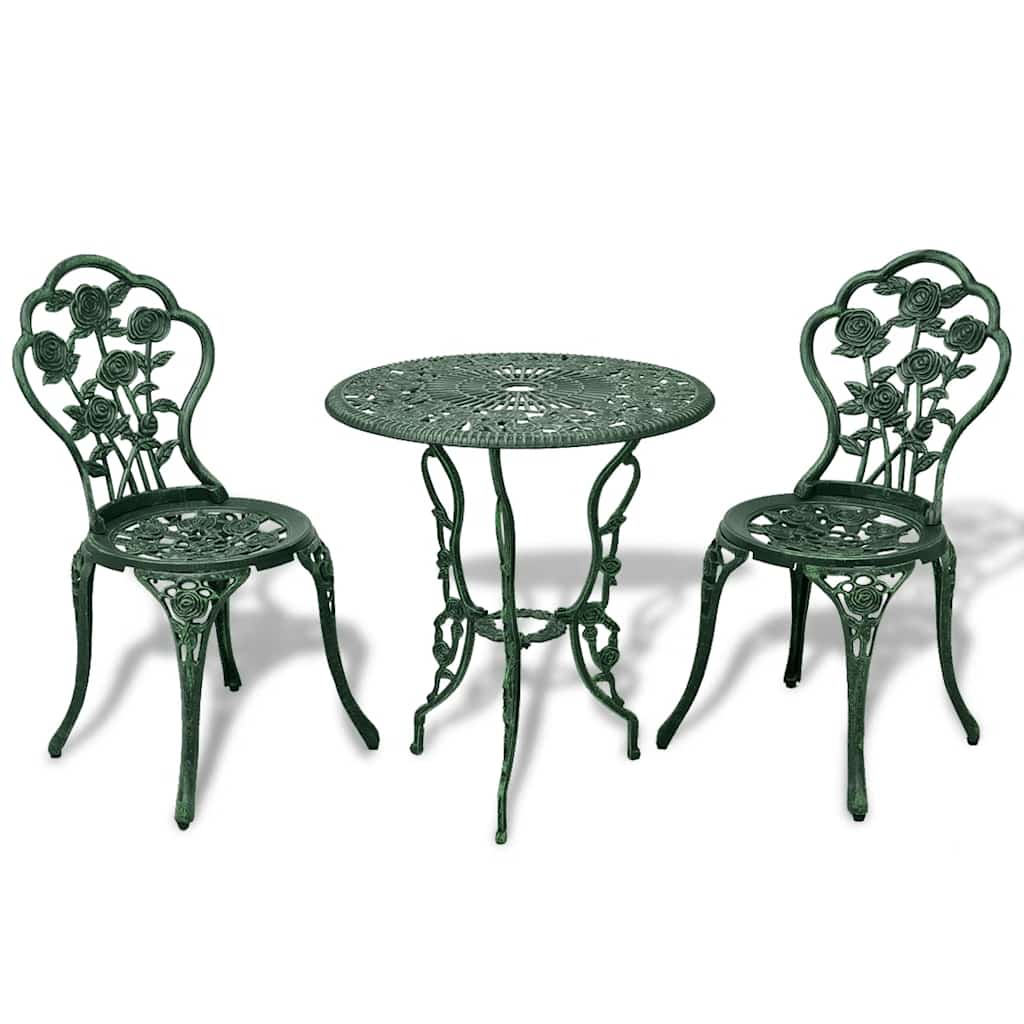 3-delige Bistroset gietaluminium groen – afbeelding 1