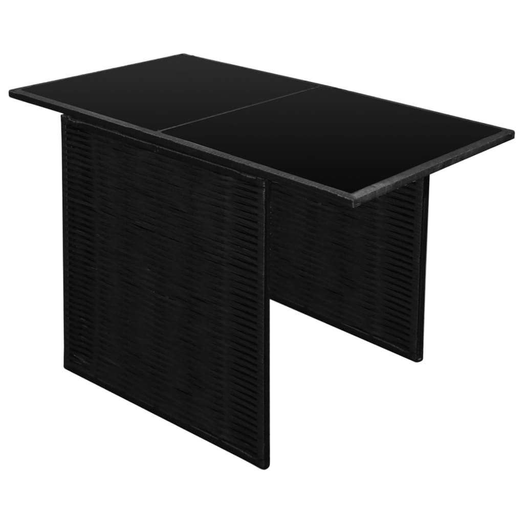 3-delige Bistroset met kussens poly rattan zwart – afbeelding 5