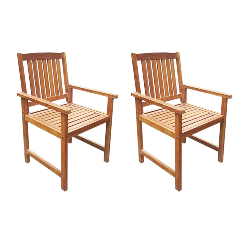 Tuinstoelen 2 st massief acaciahout bruin – afbeelding 1