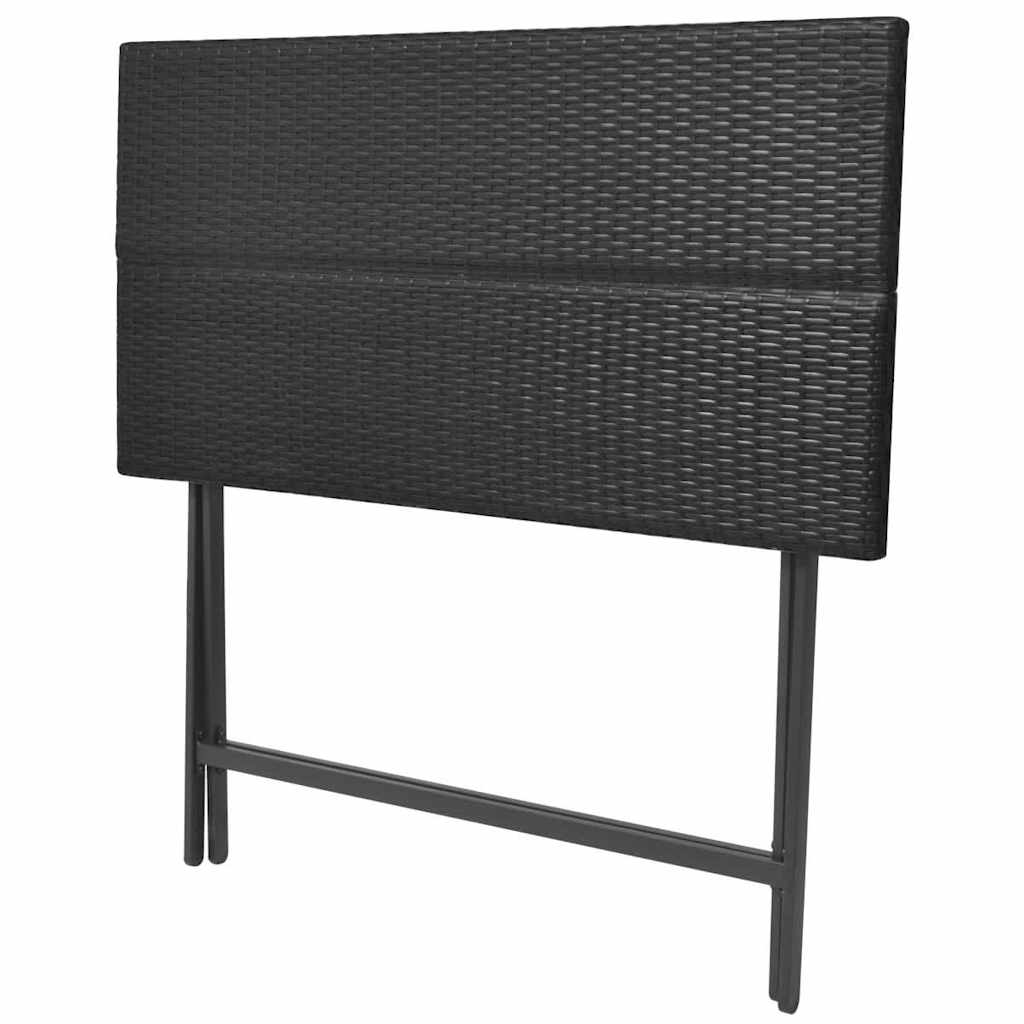 7-delige Tuinset inklapbaar staal poly rattan zwart – afbeelding 5