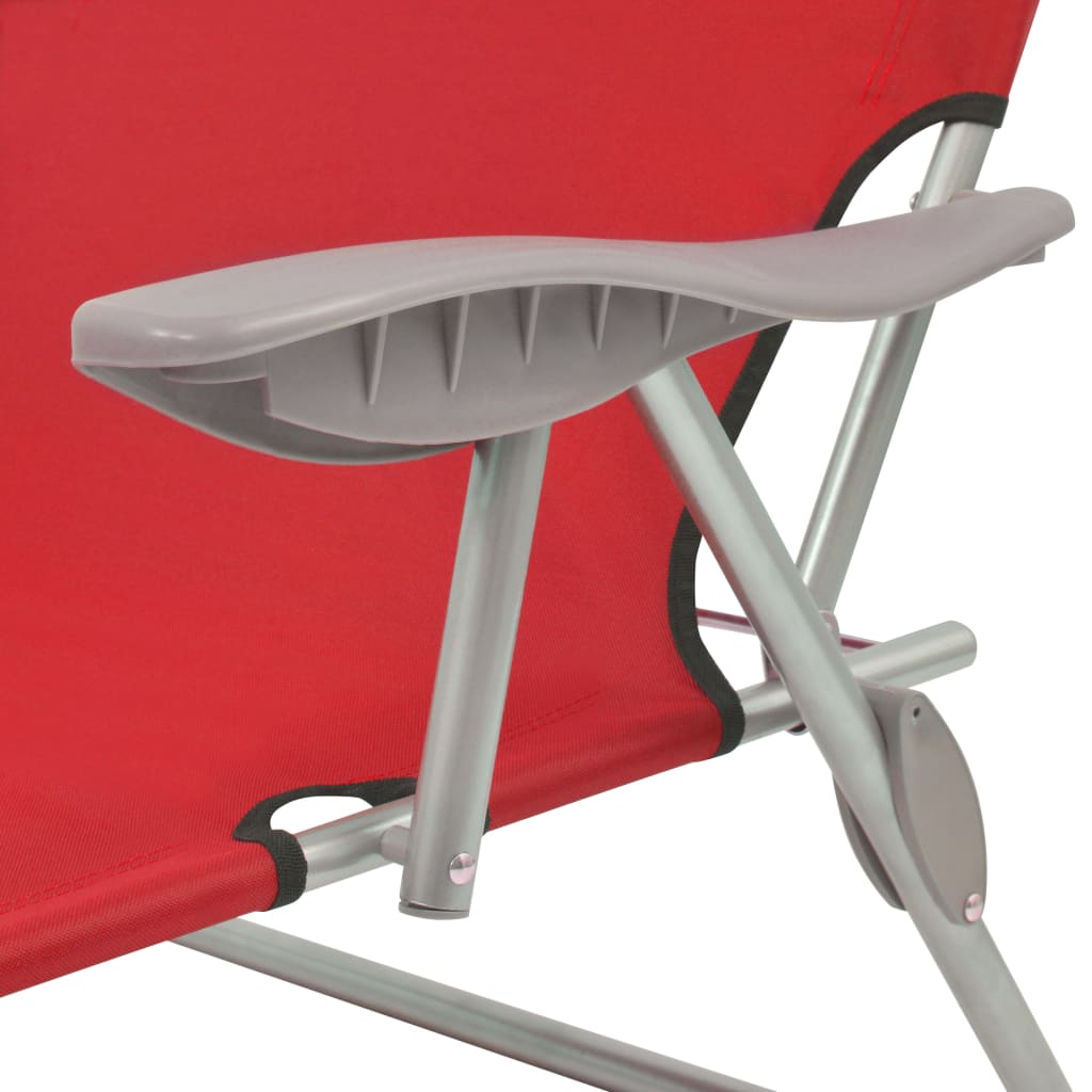 Ligbed met luifel staal rood – afbeelding 4