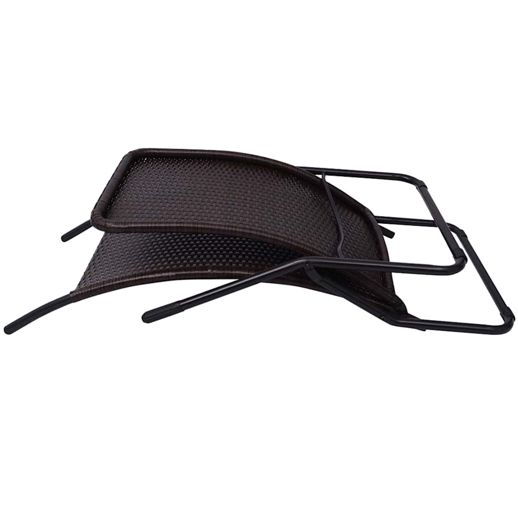 Inklapbaar ligbed poly rattan bruin – afbeelding 4