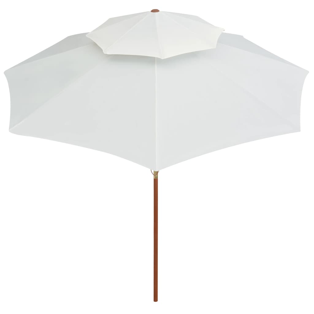 Dubbeldekker parasol 270x270 cm houten paal crèmewit – afbeelding 3