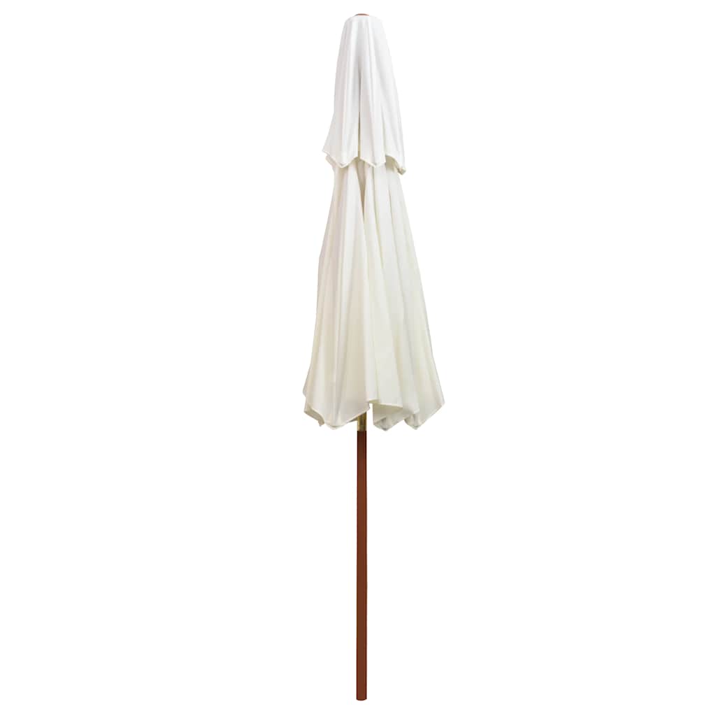Dubbeldekker parasol 270x270 cm houten paal crèmewit – afbeelding 4