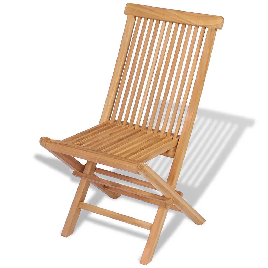 Tuinstoelen inklapbaar 4 st massief teakhout – afbeelding 4