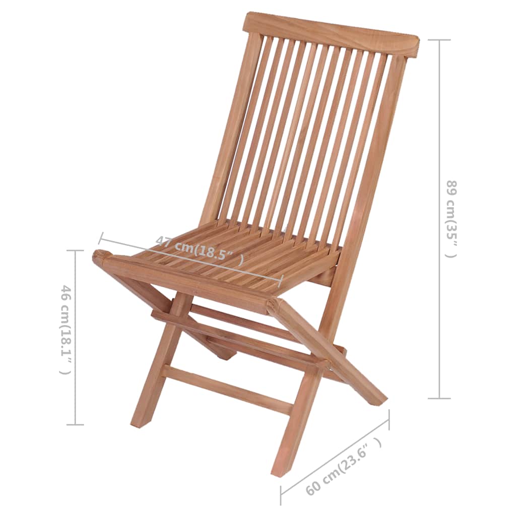 Tuinstoelen inklapbaar 4 st massief teakhout – afbeelding 9