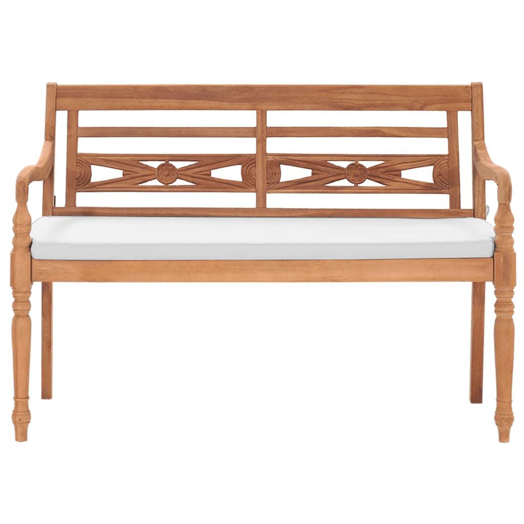 Bank Batavia met kussens 120 cm teakhout – afbeelding 2