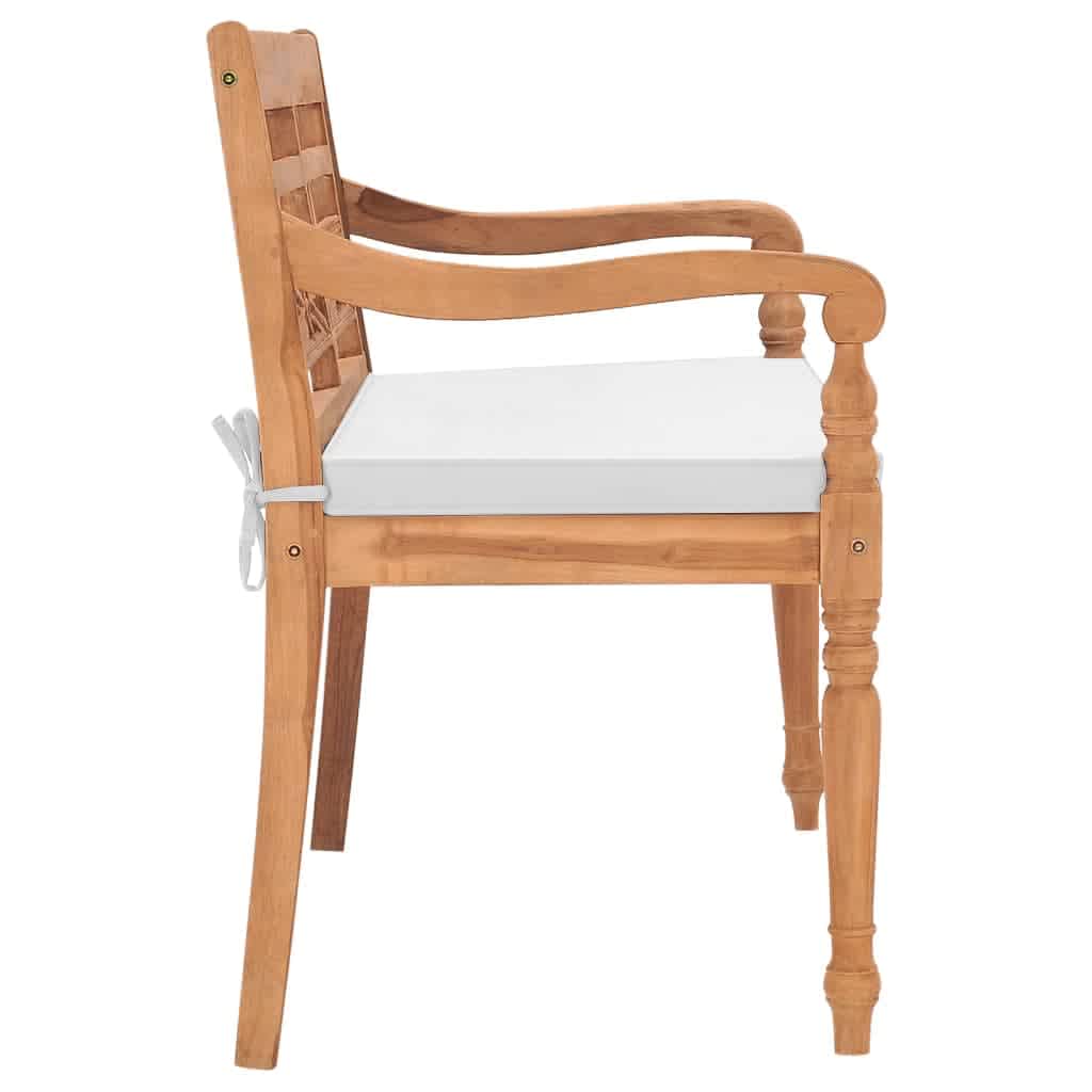 Bank Batavia met kussens 120 cm teakhout – afbeelding 3