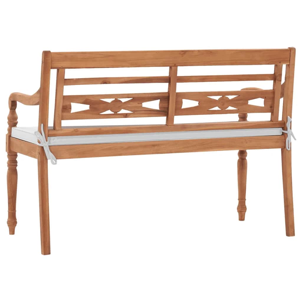 Bank Batavia met kussens 120 cm teakhout – afbeelding 4