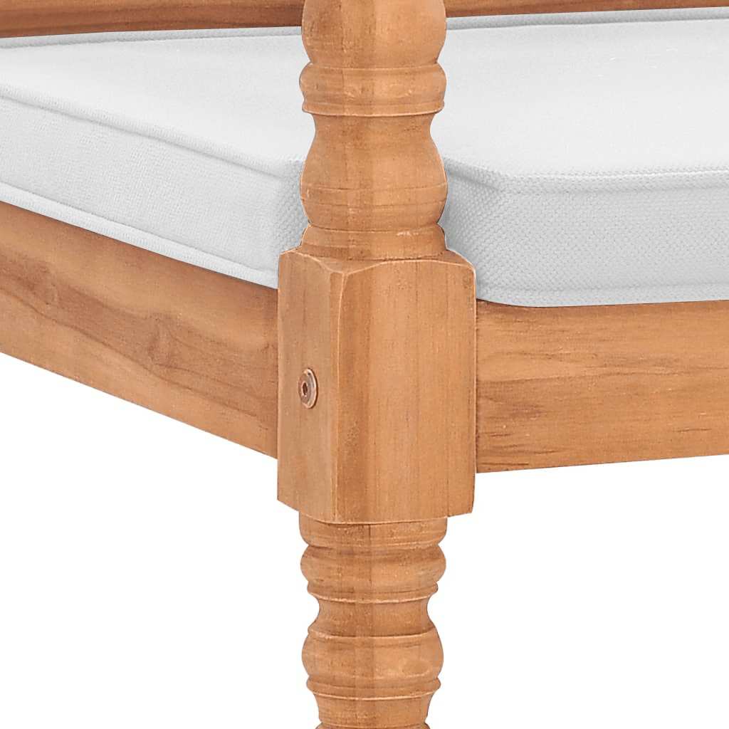 Bank Batavia met kussens 120 cm teakhout – afbeelding 5