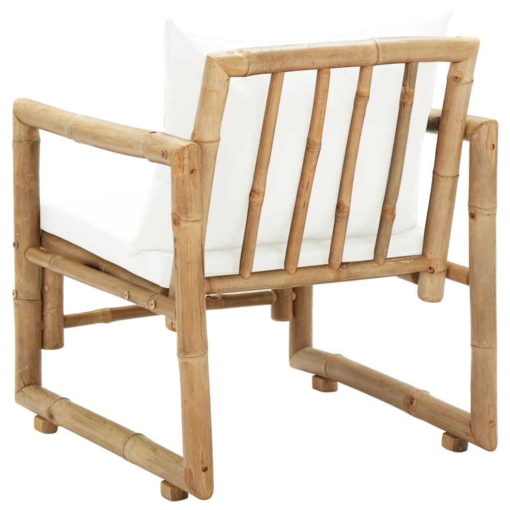 Tuinstoelen 2 st met kussens bamboe – afbeelding 5