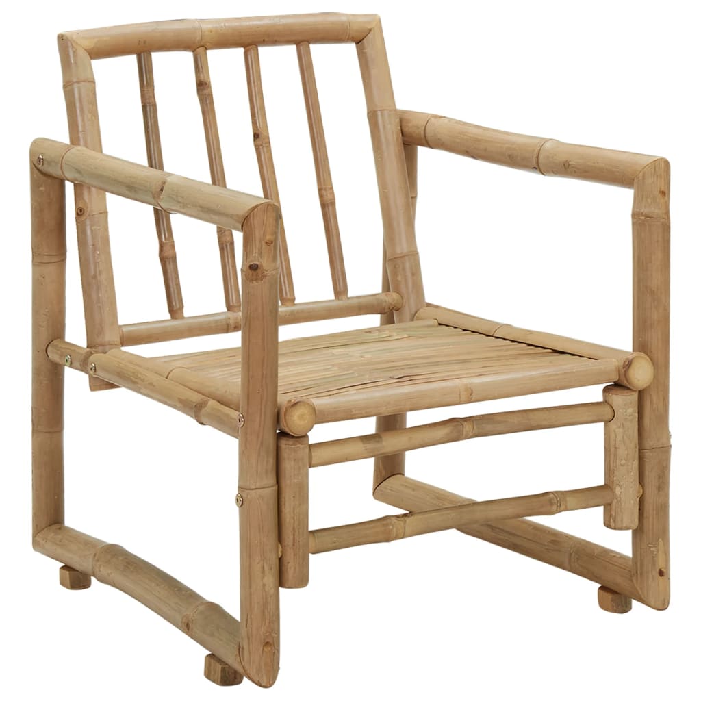 Tuinstoelen 2 st met kussens bamboe – afbeelding 6