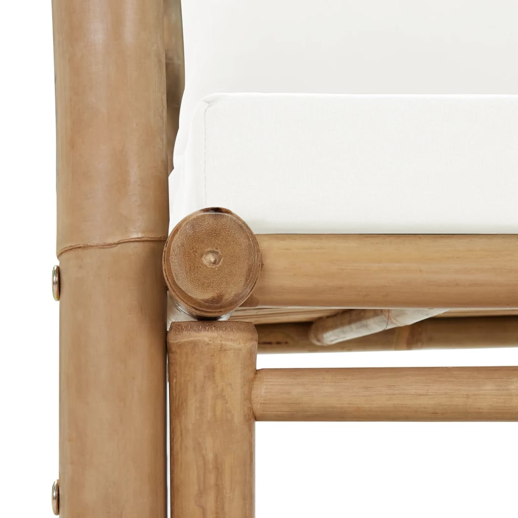 Tuinstoelen 2 st met kussens bamboe – afbeelding 7