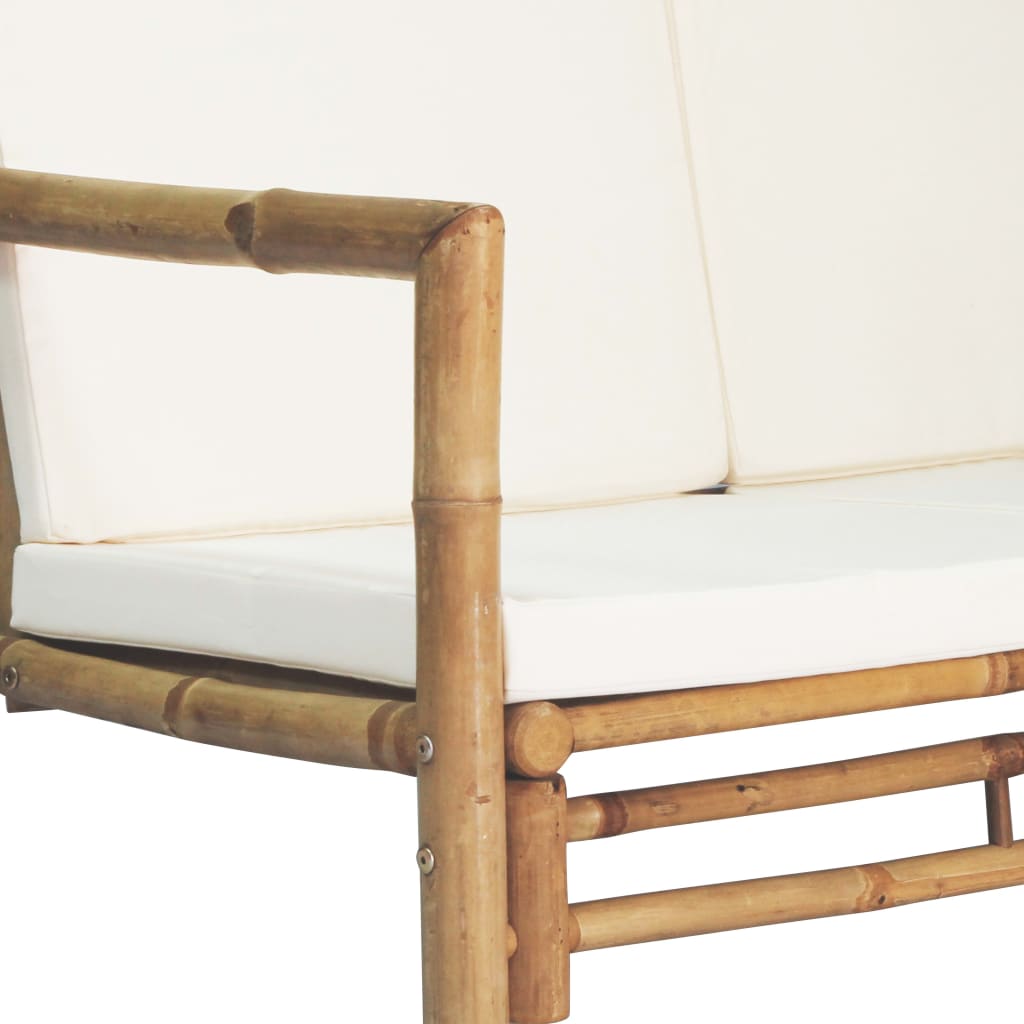 4-delige Loungeset met kussens bamboe – afbeelding 5