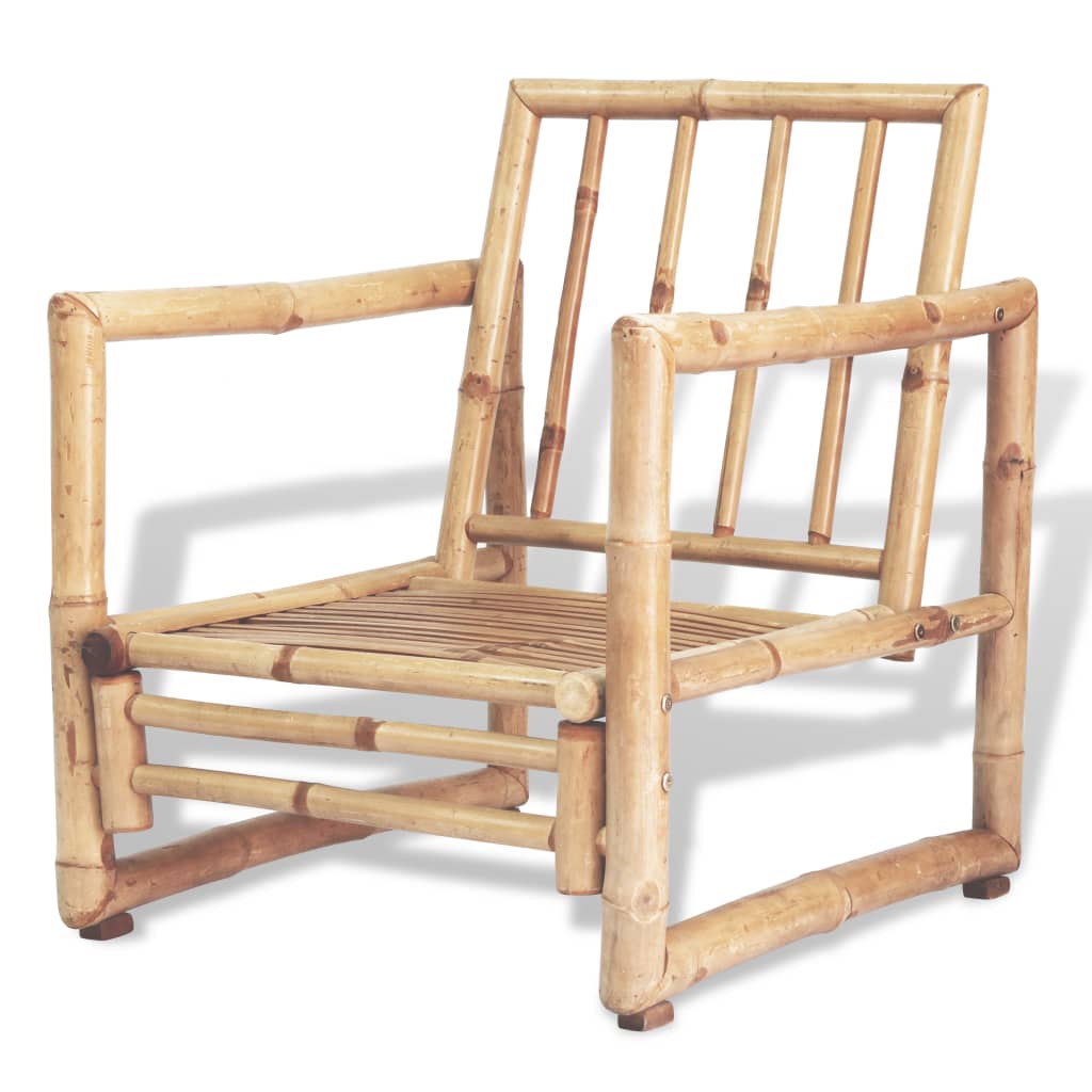 4-delige Loungeset met kussens bamboe – afbeelding 7