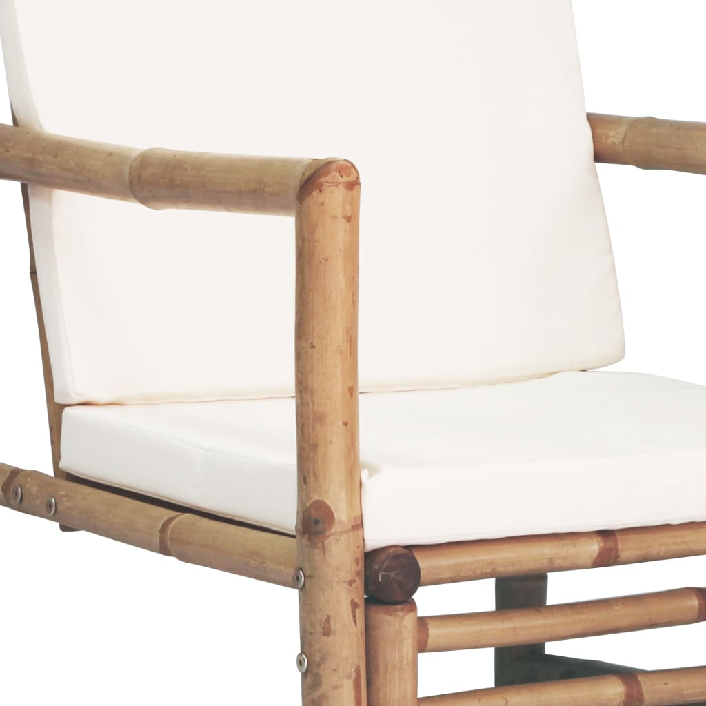 4-delige Loungeset met kussens bamboe – afbeelding 8
