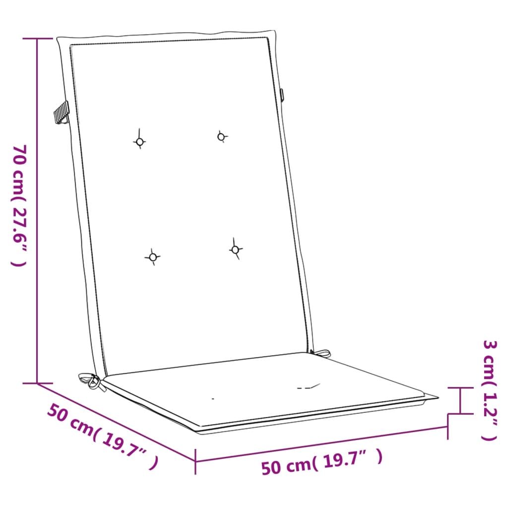 Tuinstoelkussens rugleuning 4 st 120x50x3 cm stof antraciet – afbeelding 10