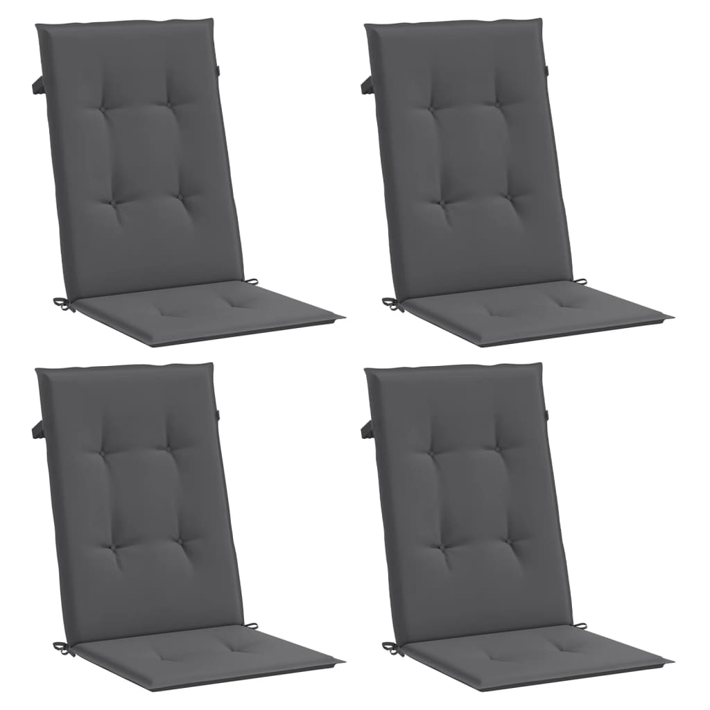 Tuinstoelkussens rugleuning 4 st 120x50x3 cm stof antraciet – afbeelding 3